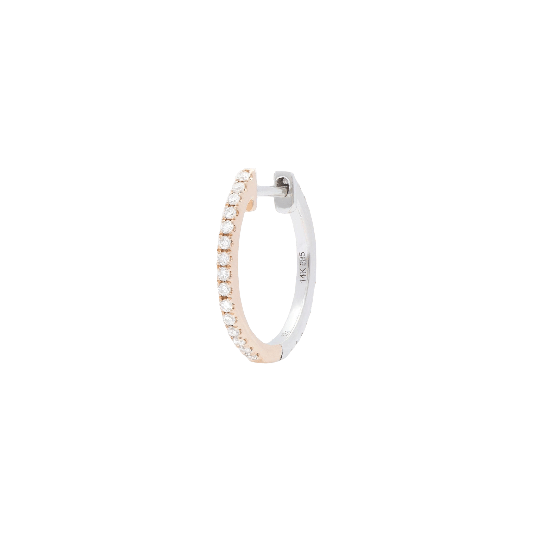 HOOP WHITE DIAMOND & WHITE/ROSE GOLD - 14mm made by ENNUI