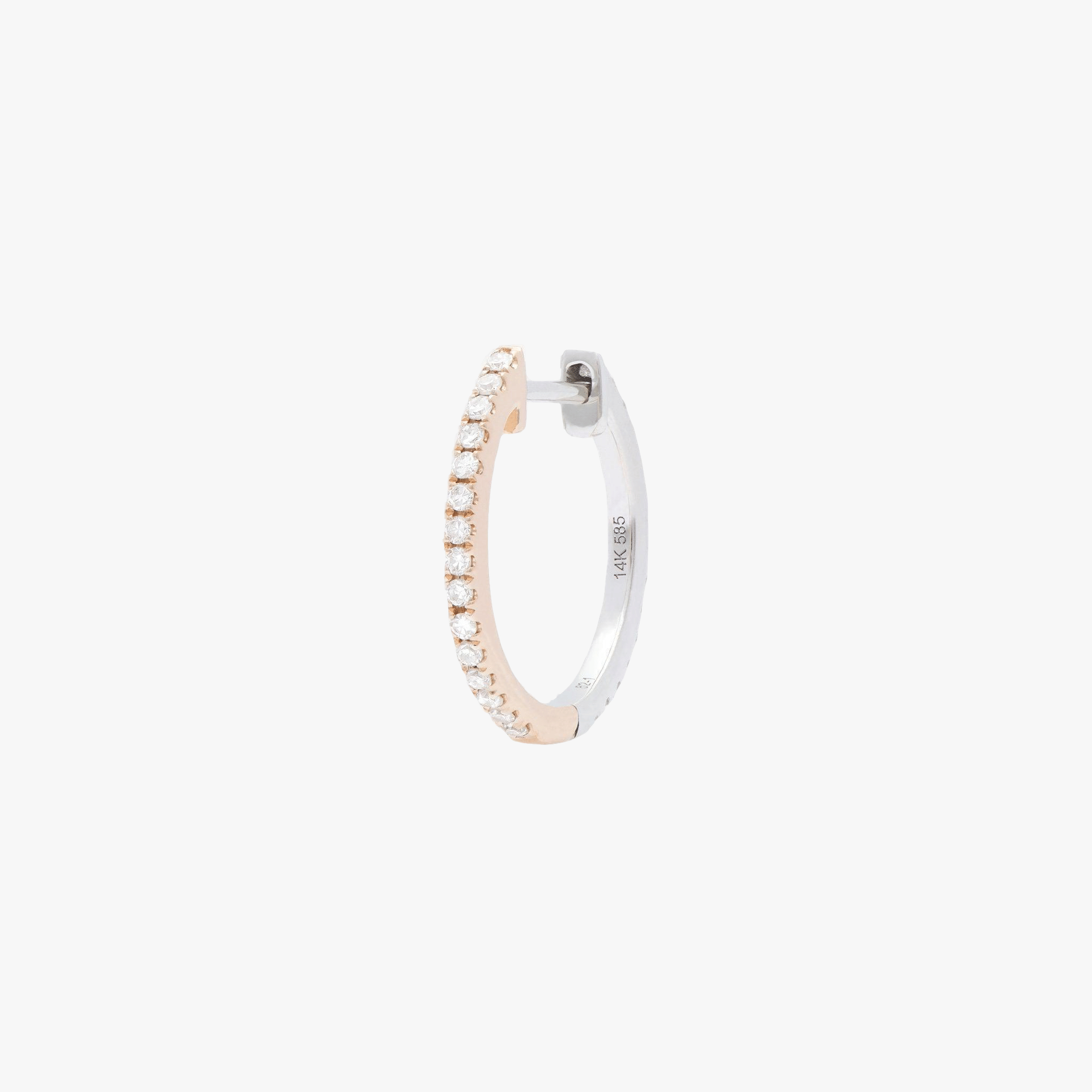 HOOP WHITE DIAMOND & WHITE/ROSE GOLD - 14mm made by ENNUI