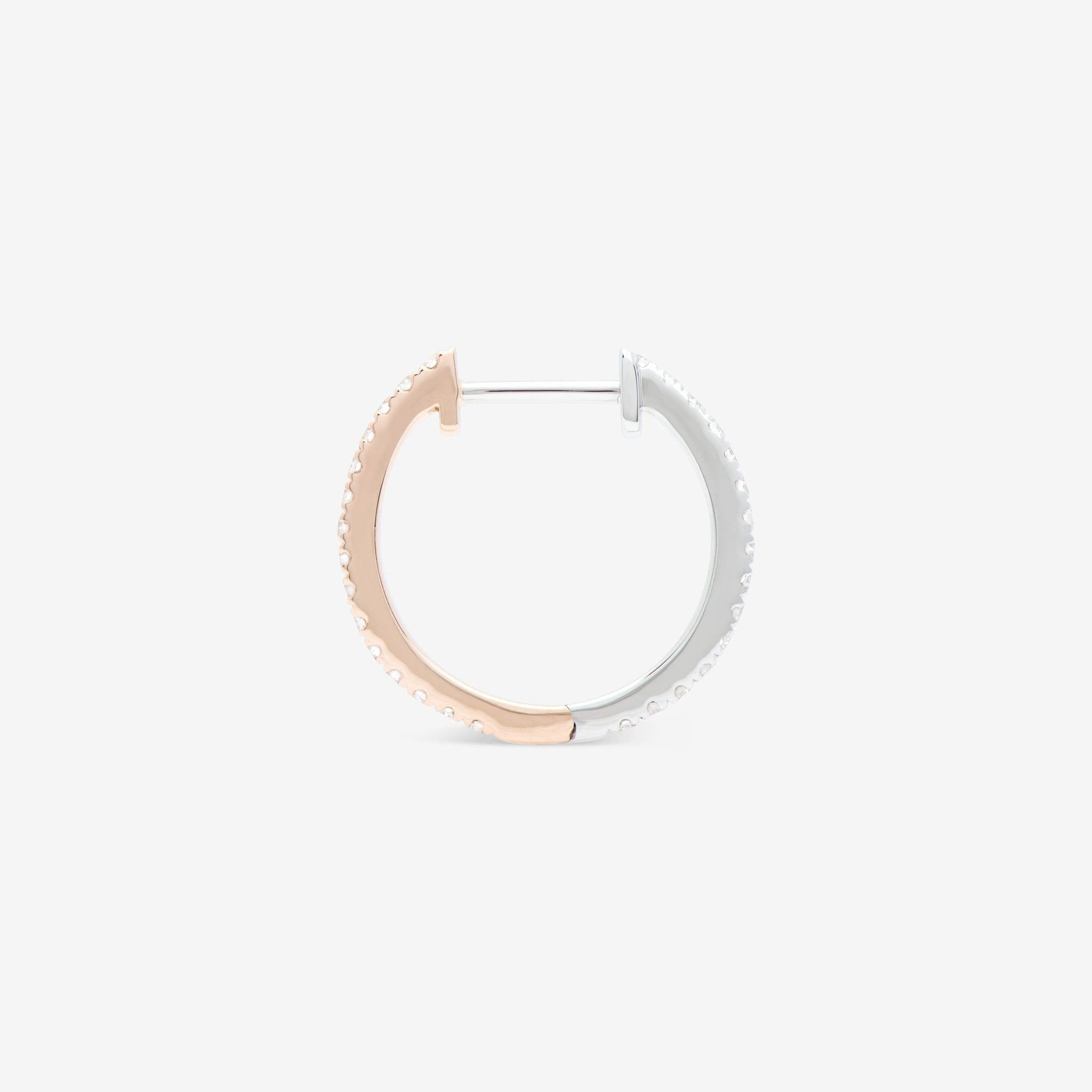 HOOP WHITE DIAMOND & WHITE/ROSE GOLD - 14mm made by ENNUI