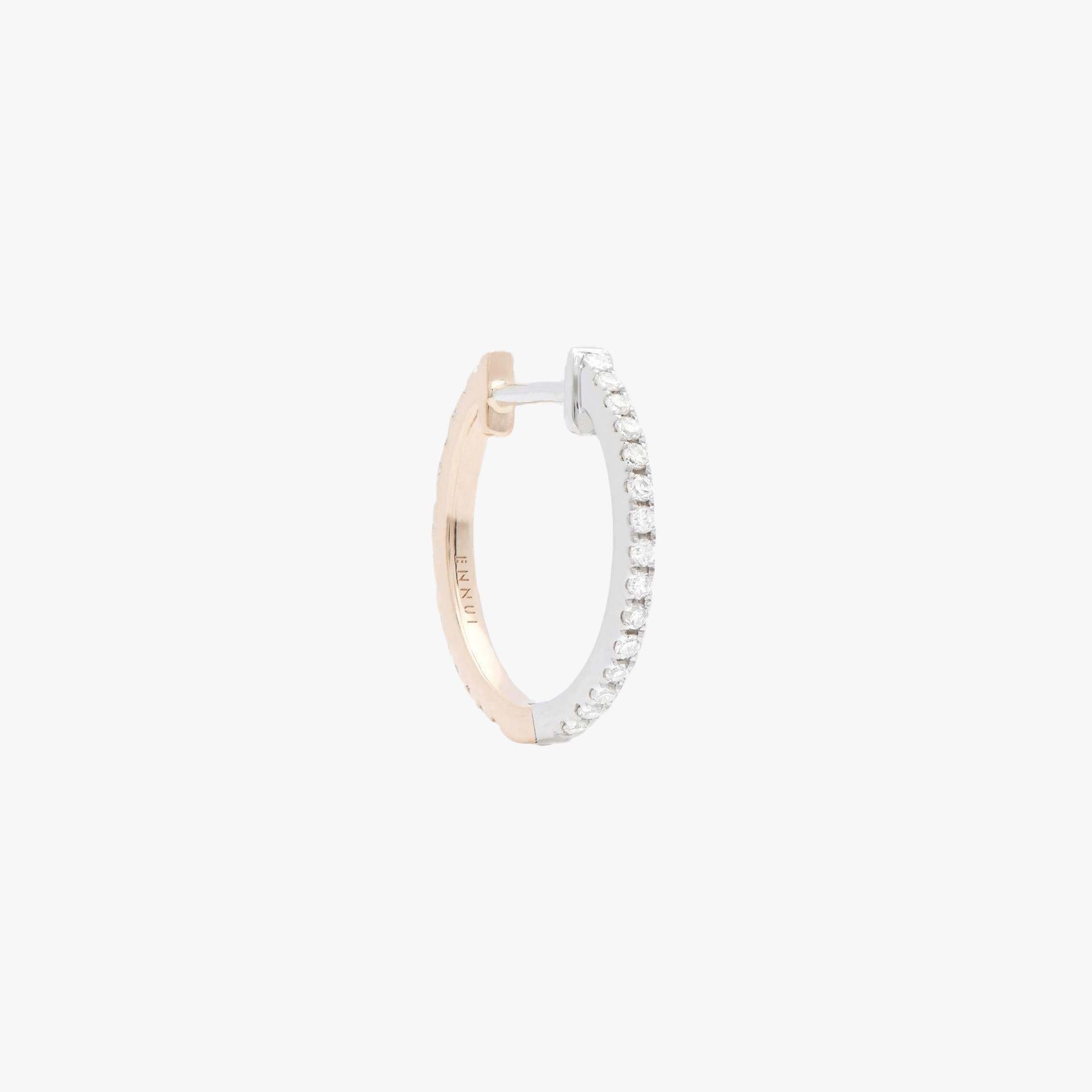 HOOP WHITE DIAMOND & WHITE/ROSE GOLD - 14mm made by ENNUI