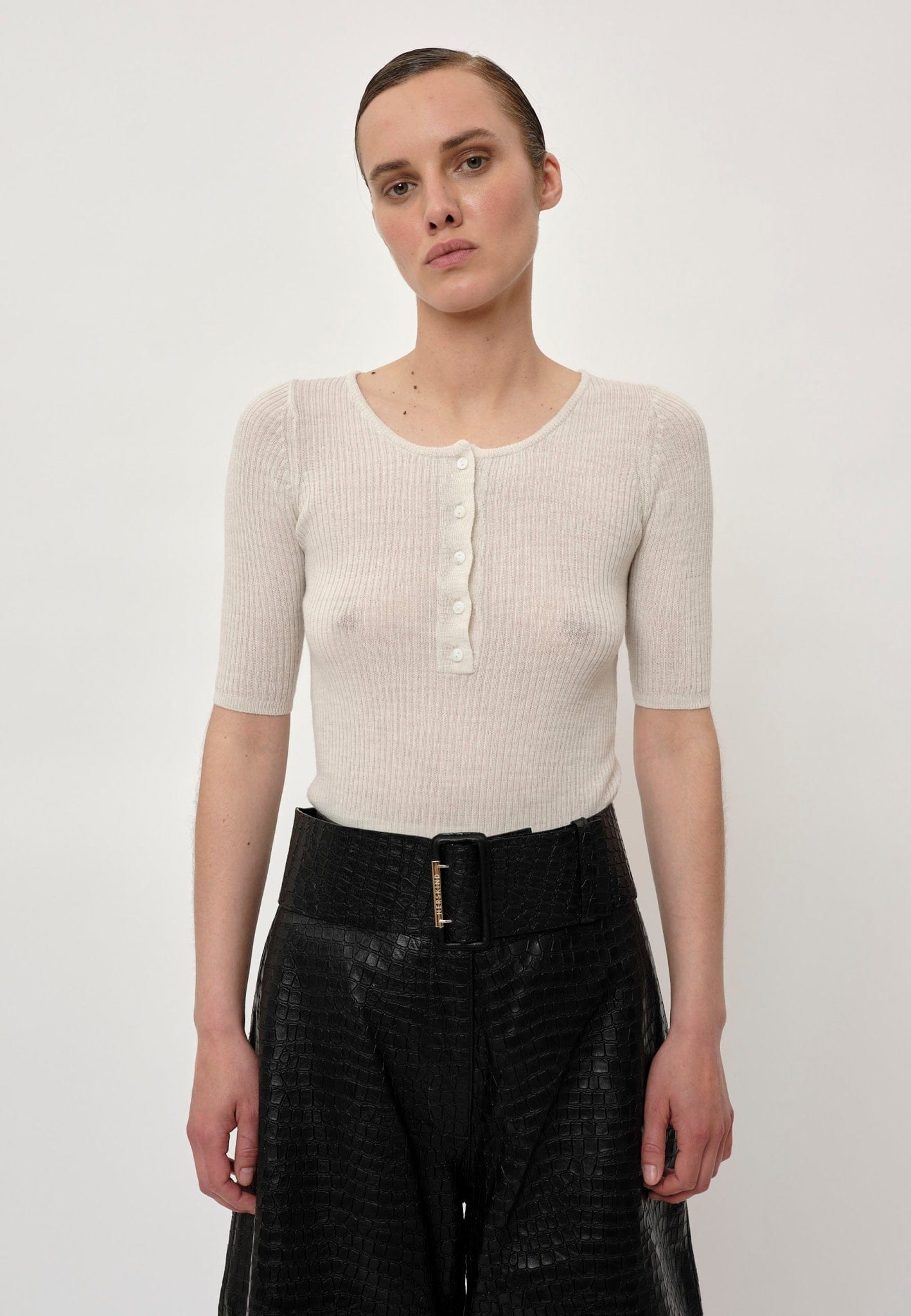 Agnes Knit Blouse - Off White made by HERSKIND