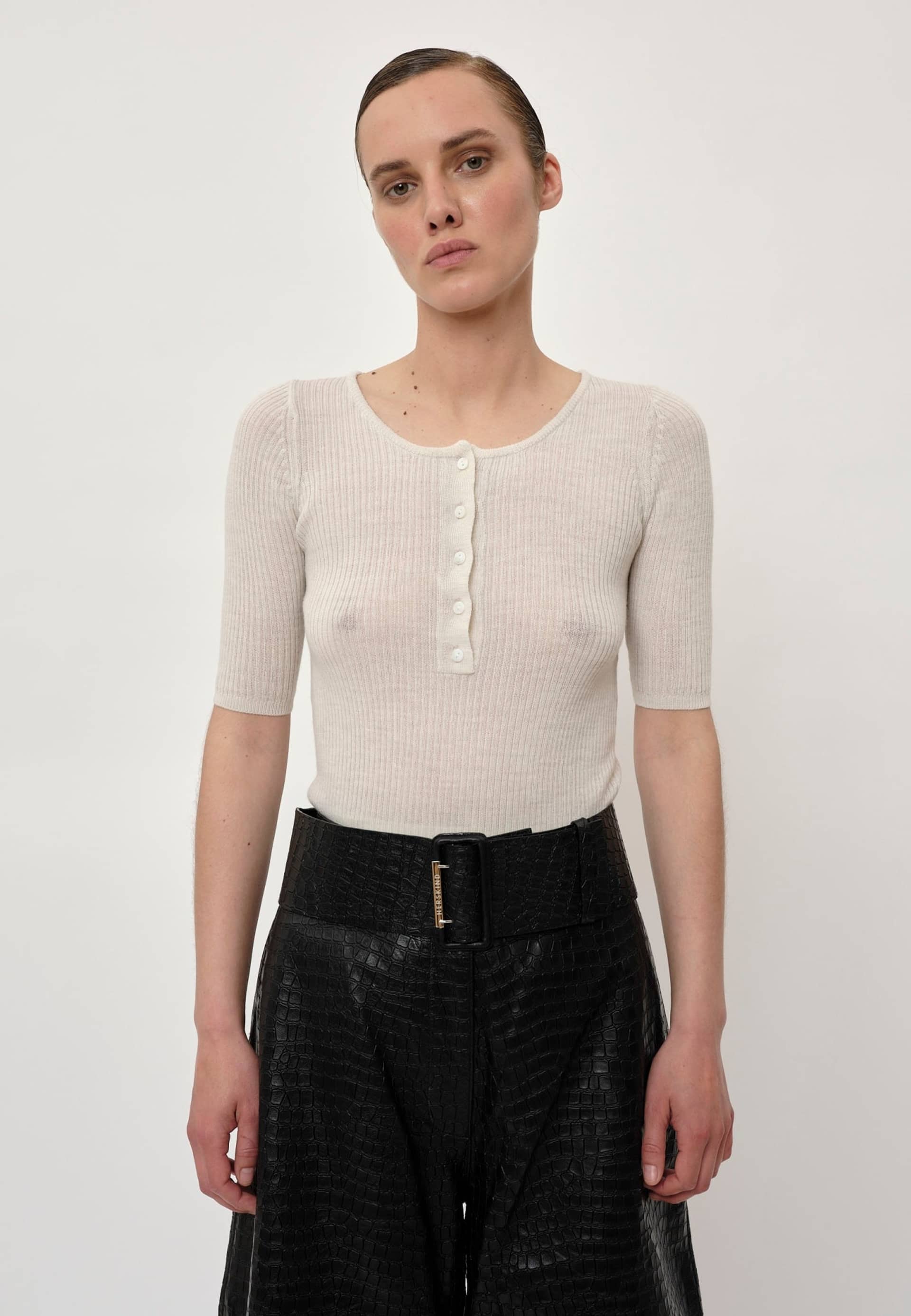 Agnes Knit Blouse - Off White made by HERSKIND