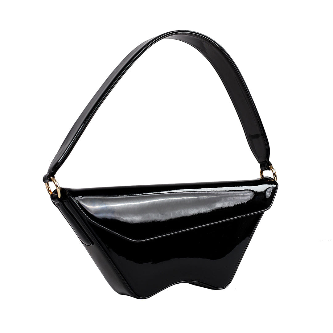 Nadira - Patent Black - Shoulder Bag made by ALIEL