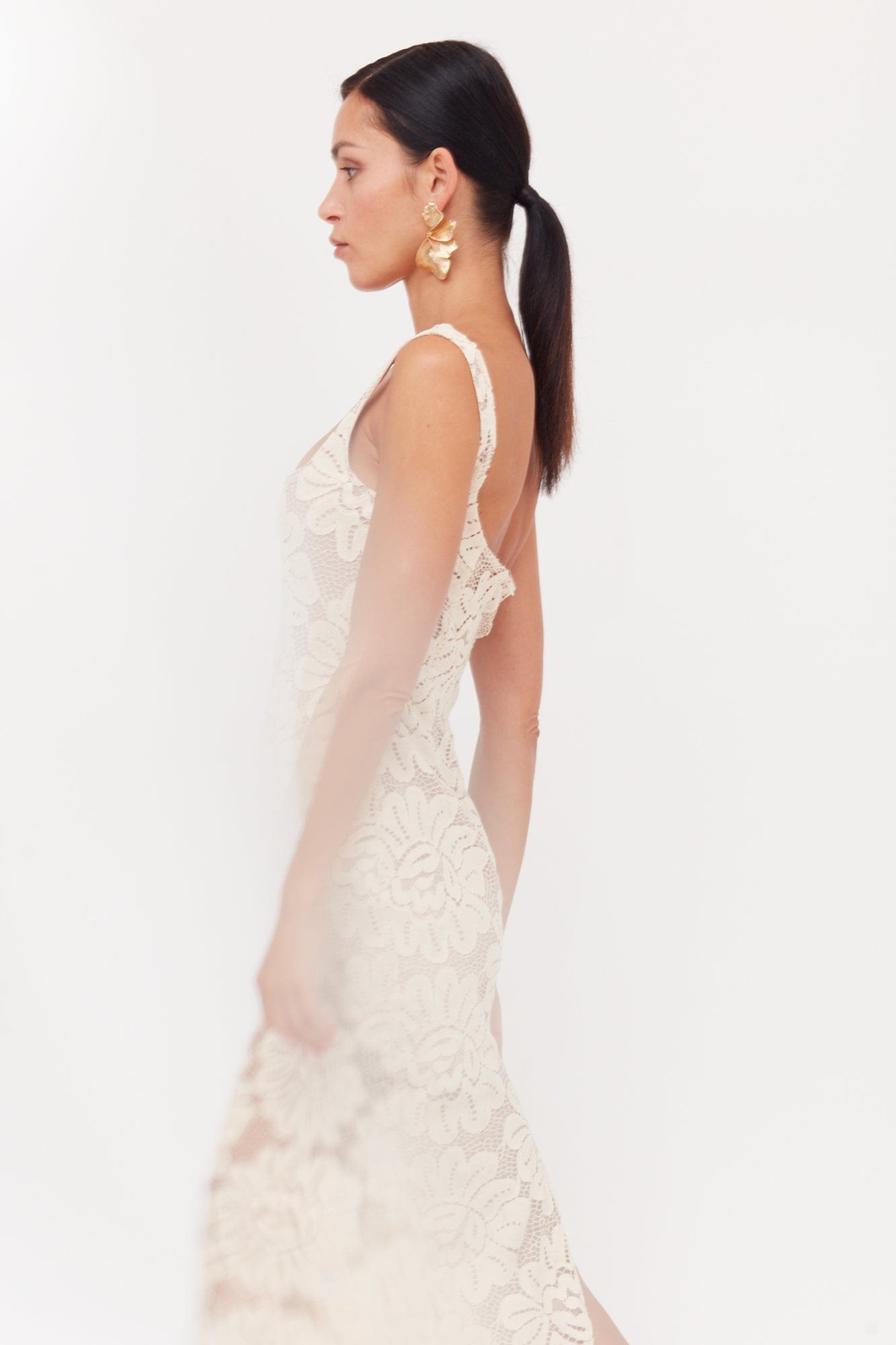 OTILIA Pastel Lace Dress The Square Scoop Neckline Midi Dress made by UNDRESS