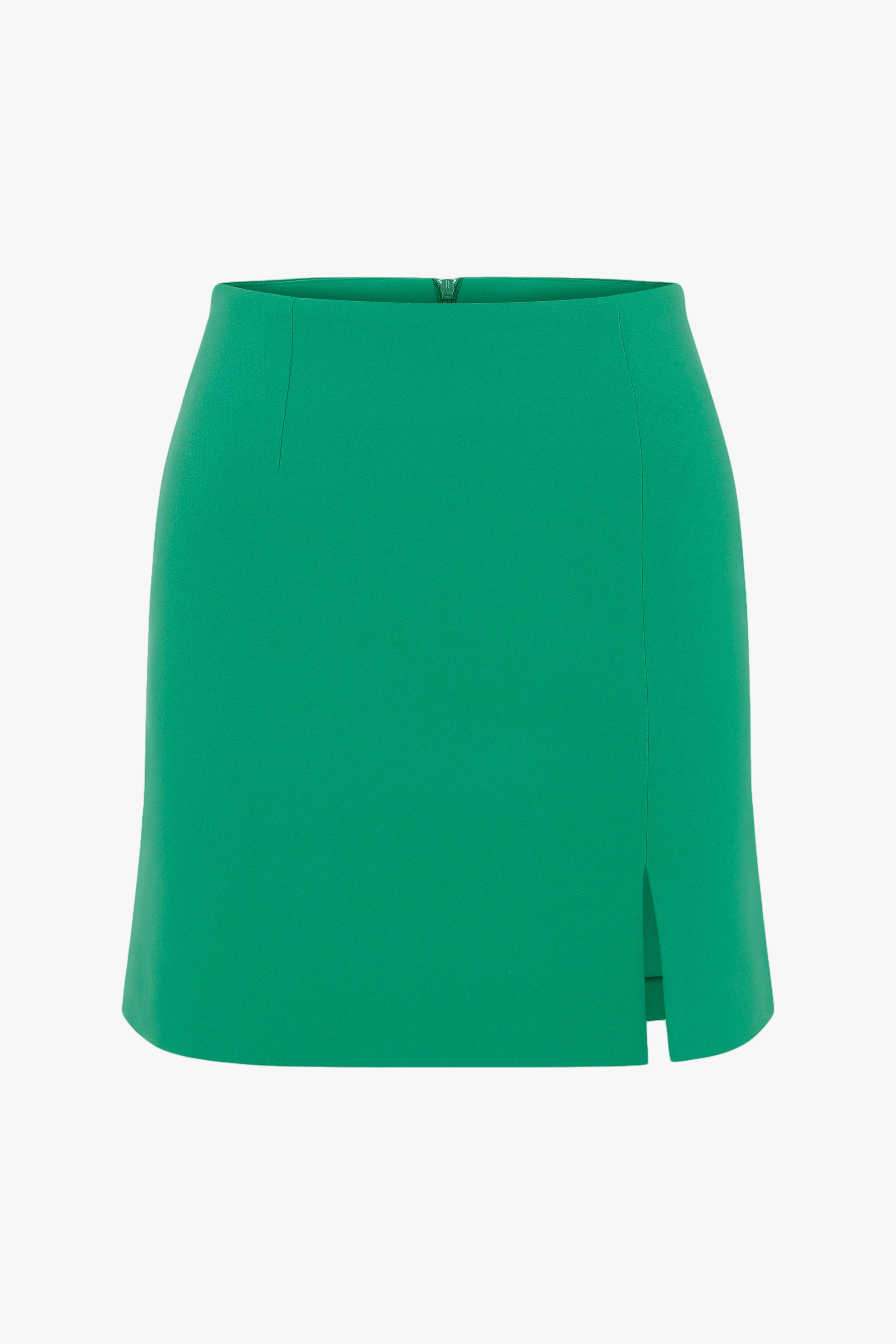 Vance A-Line Mini Skirt in Vert de Noel made by Nazli Ceren