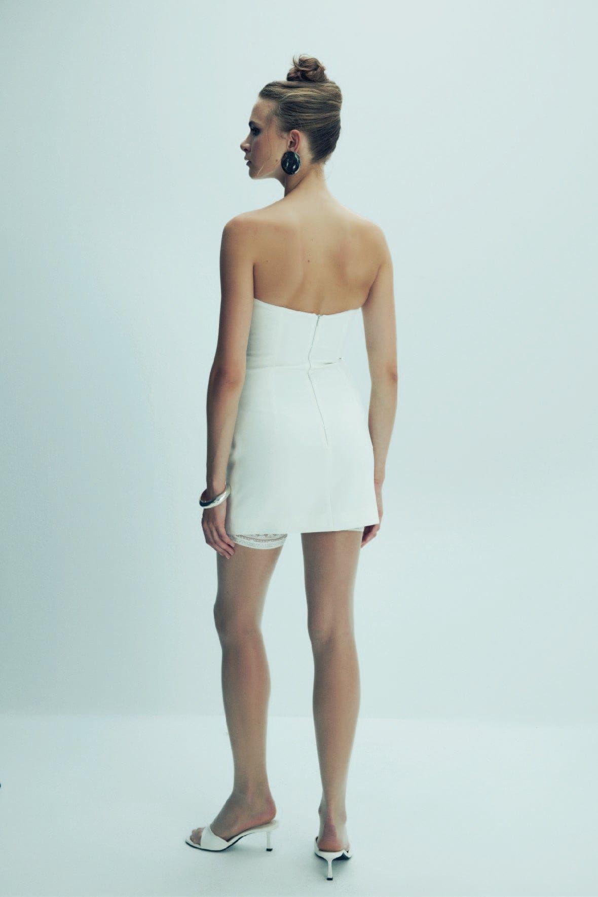 Miora Crepe Mini Dress in Vanilla Ice made by Nazli Ceren