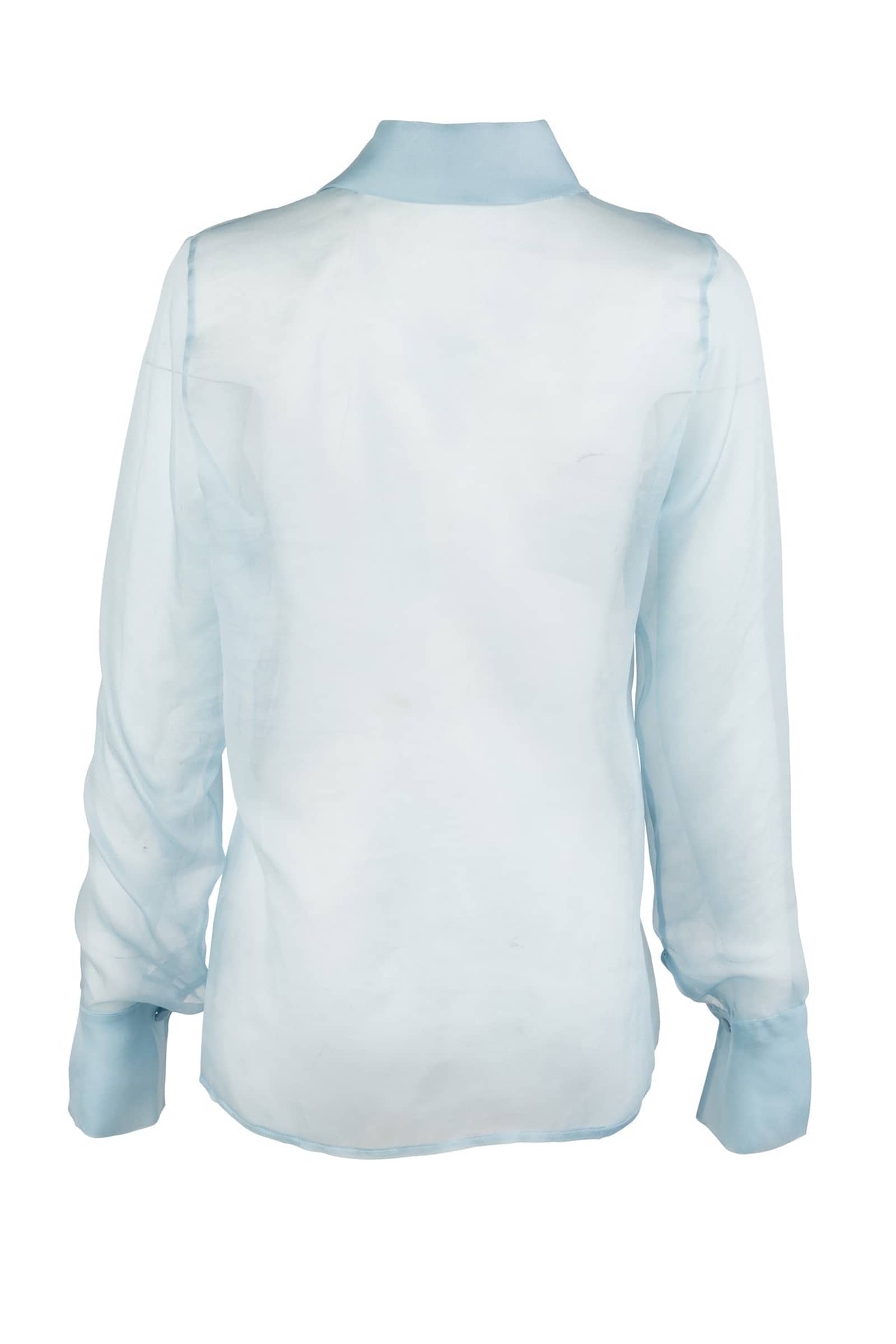 Aster Hand-Embroidered Organza Blouse - Blue made by Francesca Miranda