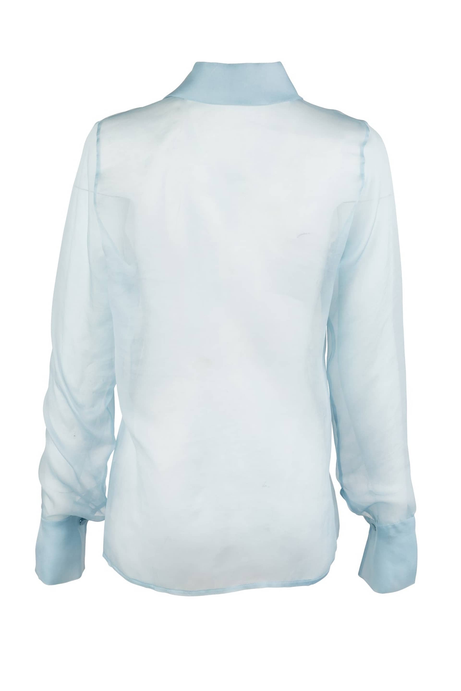 Aster Hand-Embroidered Organza Blouse - Blue made by Francesca Miranda