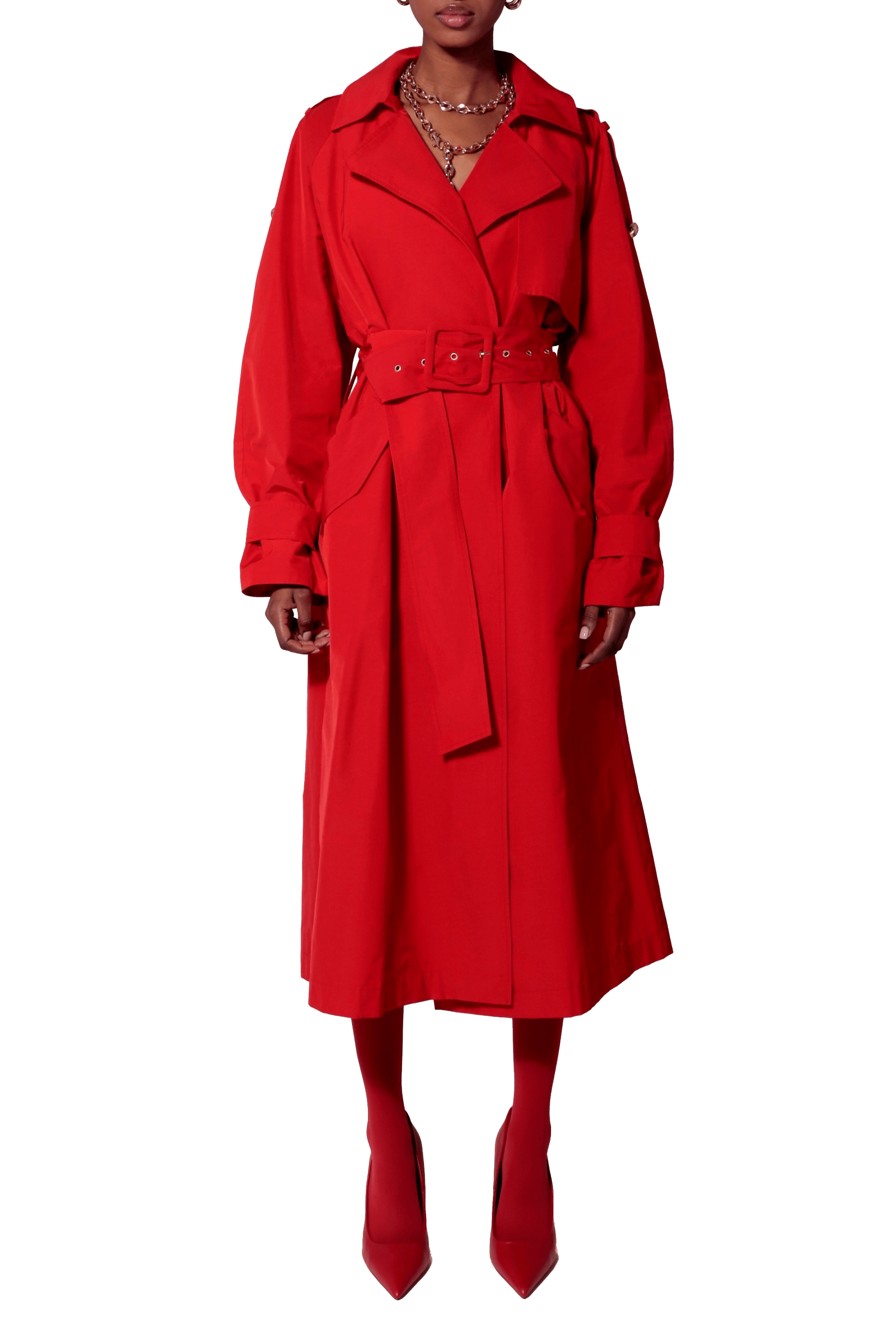 Trench Coat Sara Red made by HALEWSKI