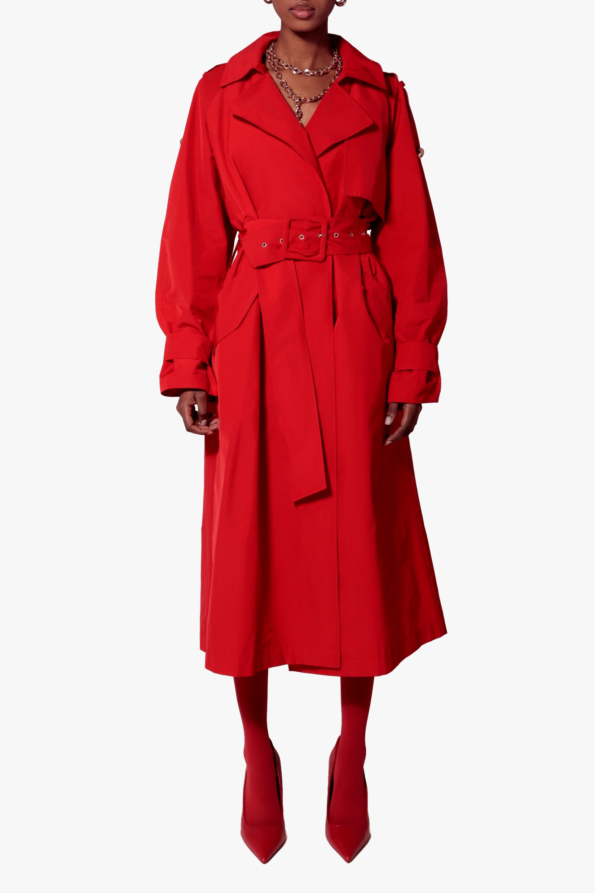 Trench Coat Sara Red made by HALEWSKI