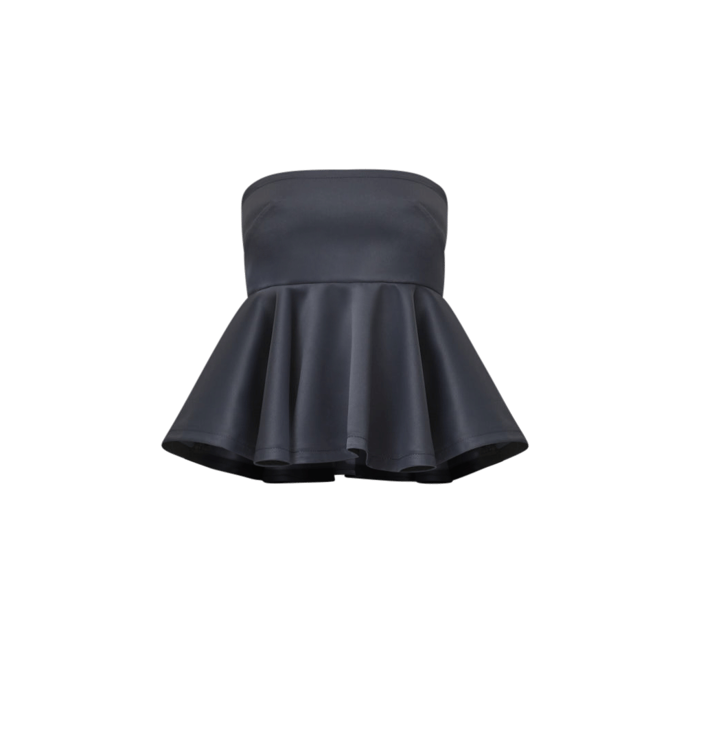 Peplum Top- Shiny Grey made by Gemme Collective