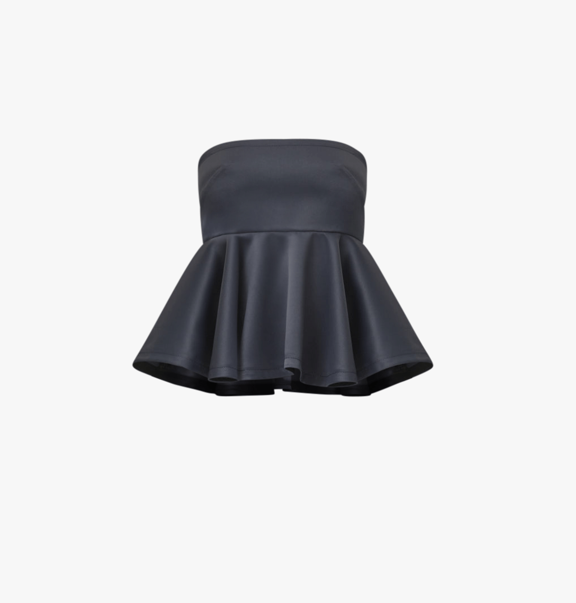 Peplum Top- Shiny Grey made by Gemme Collective