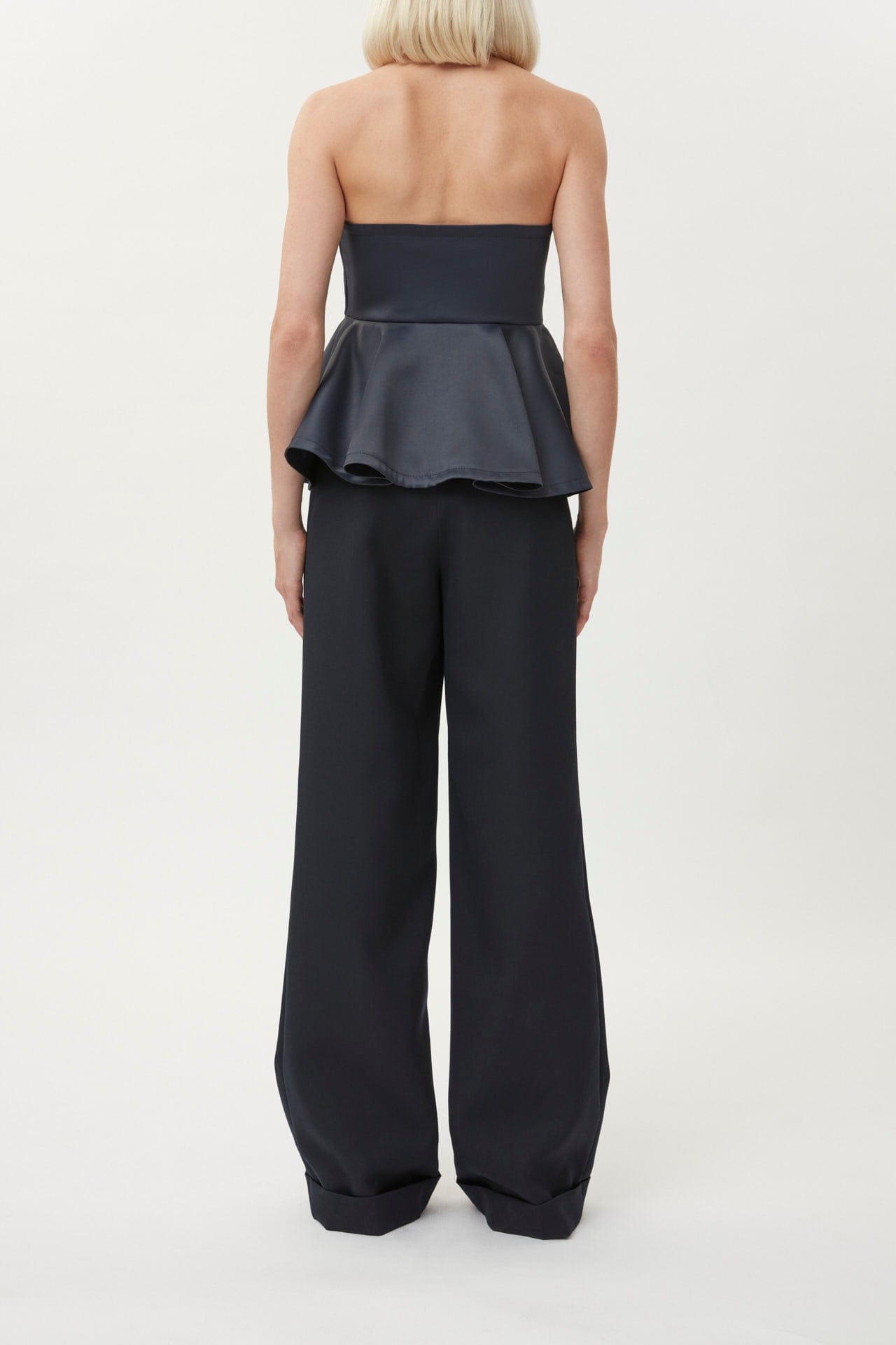 Peplum Top- Shiny Grey made by Gemme Collective