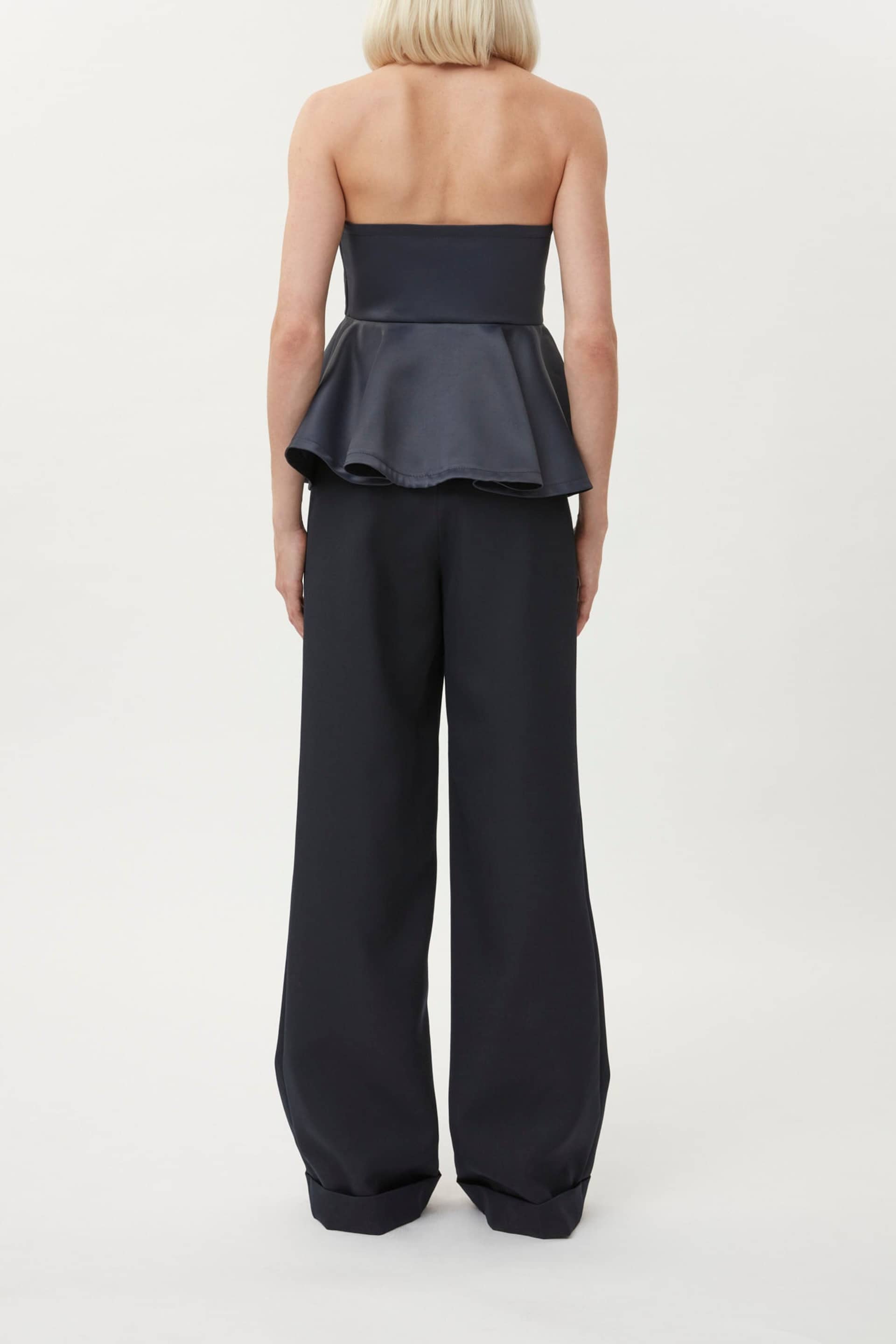 Peplum Top- Shiny Grey made by Gemme Collective