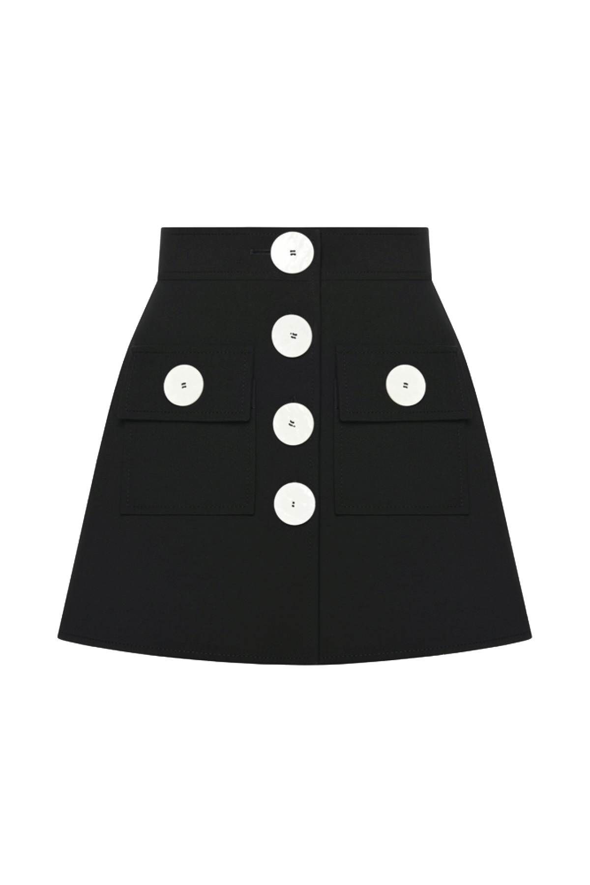 BUTTON EMBELLISHED MINI SKIRT made by KEBURIA