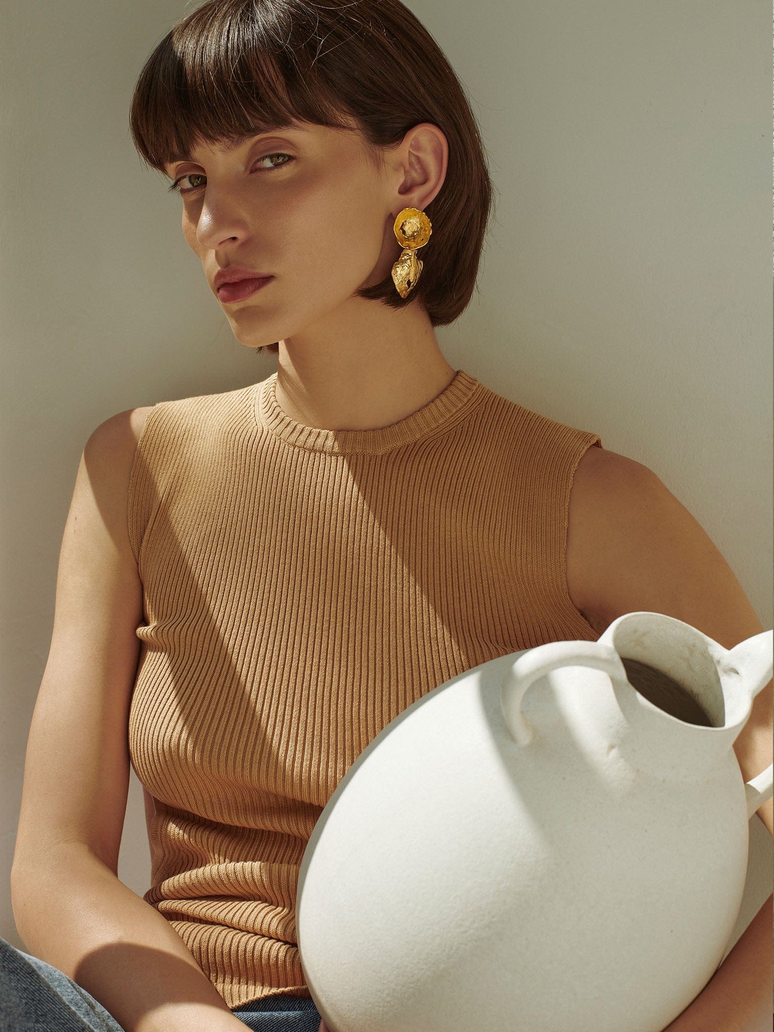 Vacation Ika Earrings Gold made by Eva Remenyi