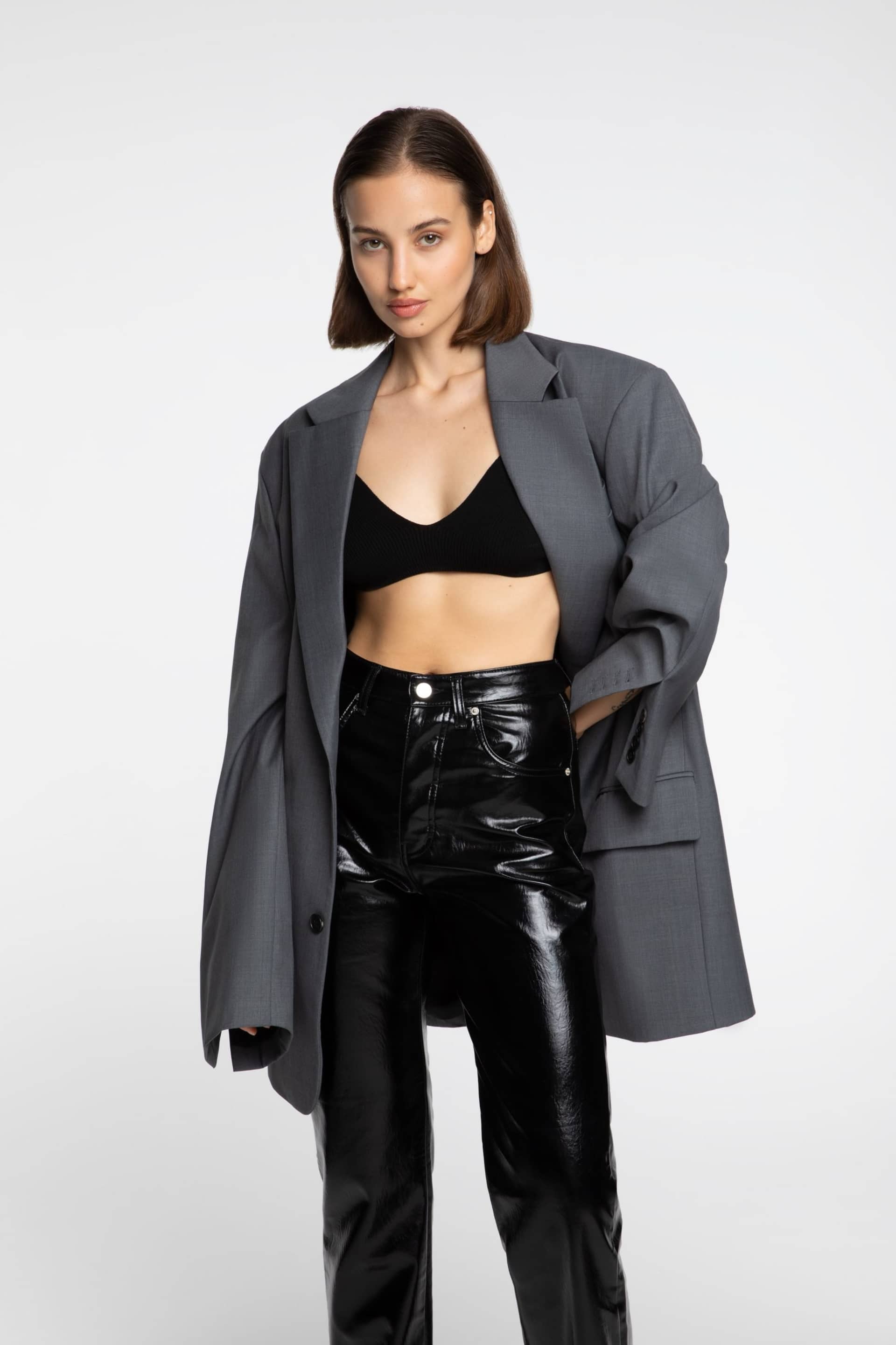 Vinyl Pants in Black made by AFTERHOURS