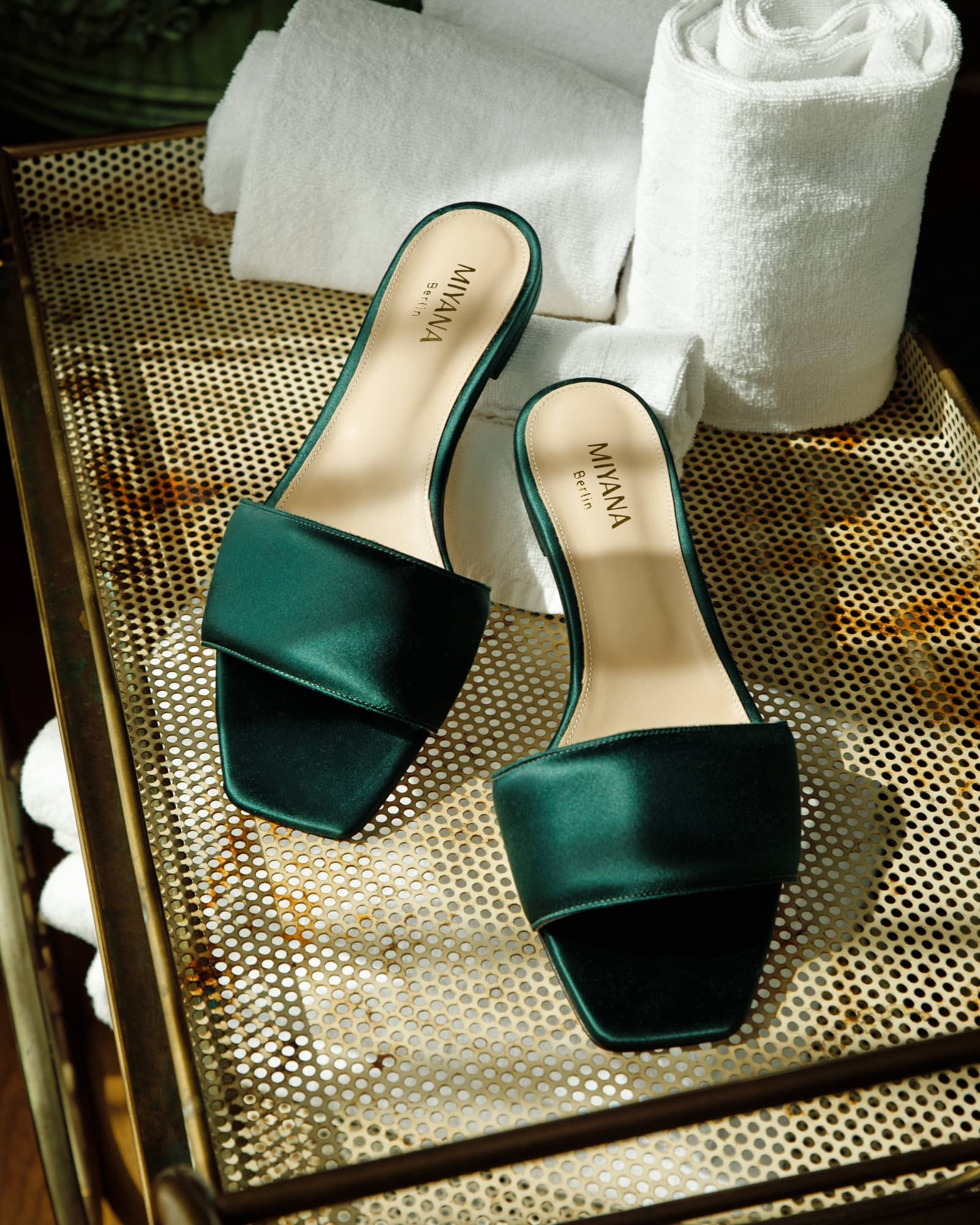 Lola Slides in Green made by Miyana Berlin