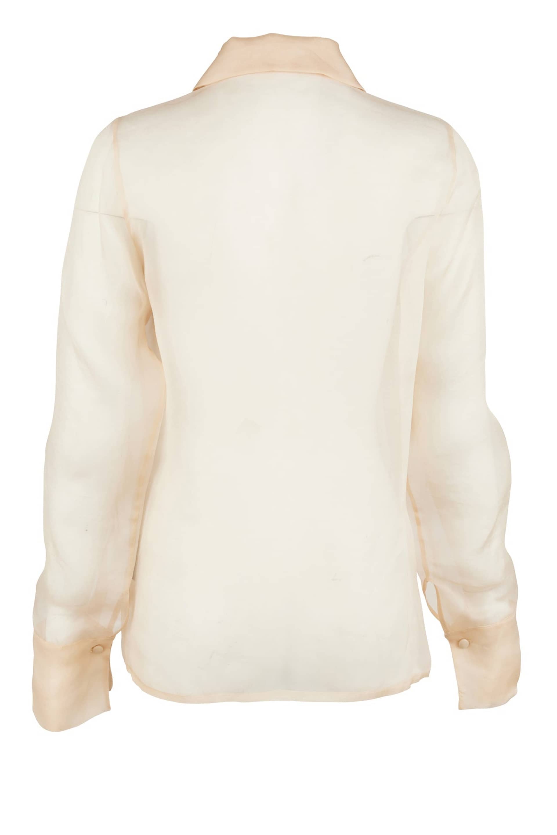 Aster Hand-Embroidered Organza Blouse - Champagne made by Francesca Miranda