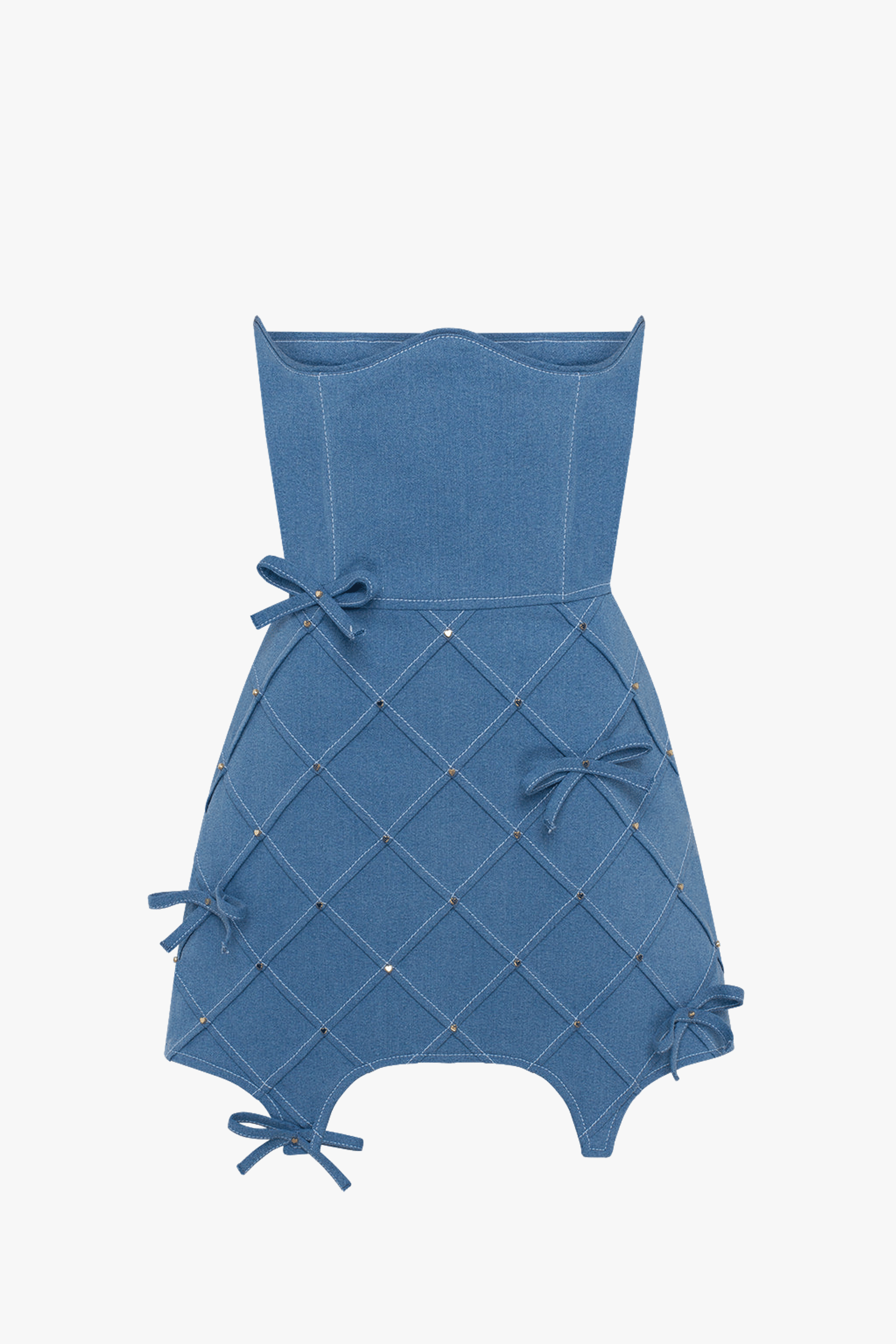 Denim Corset Skirt with Bow made by Guranda