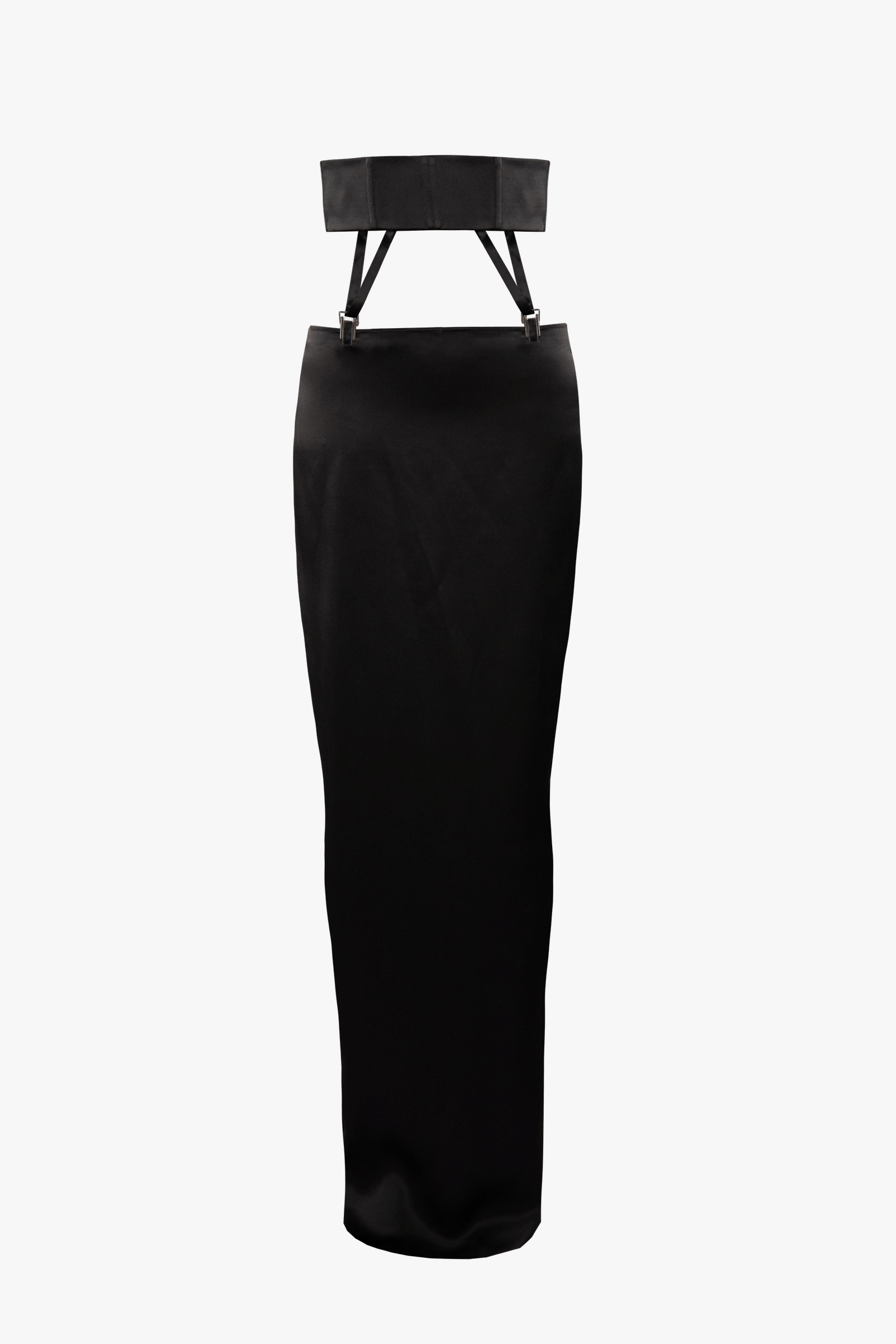 Silk Suspender Skirt in Black made by Vestiaire d'un Oiseau Libre