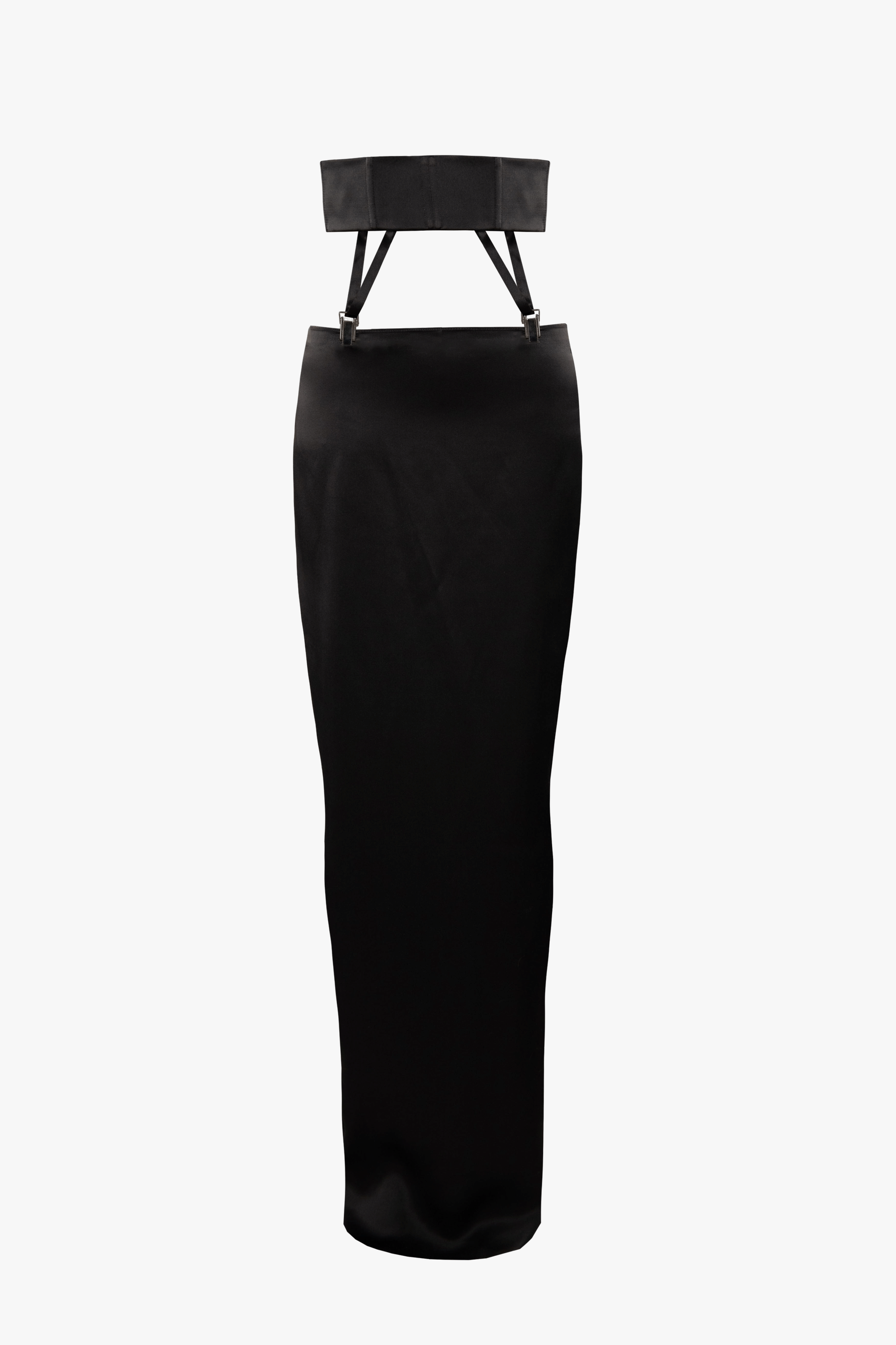 Silk Suspender Skirt in Black made by Vestiaire d'un Oiseau Libre