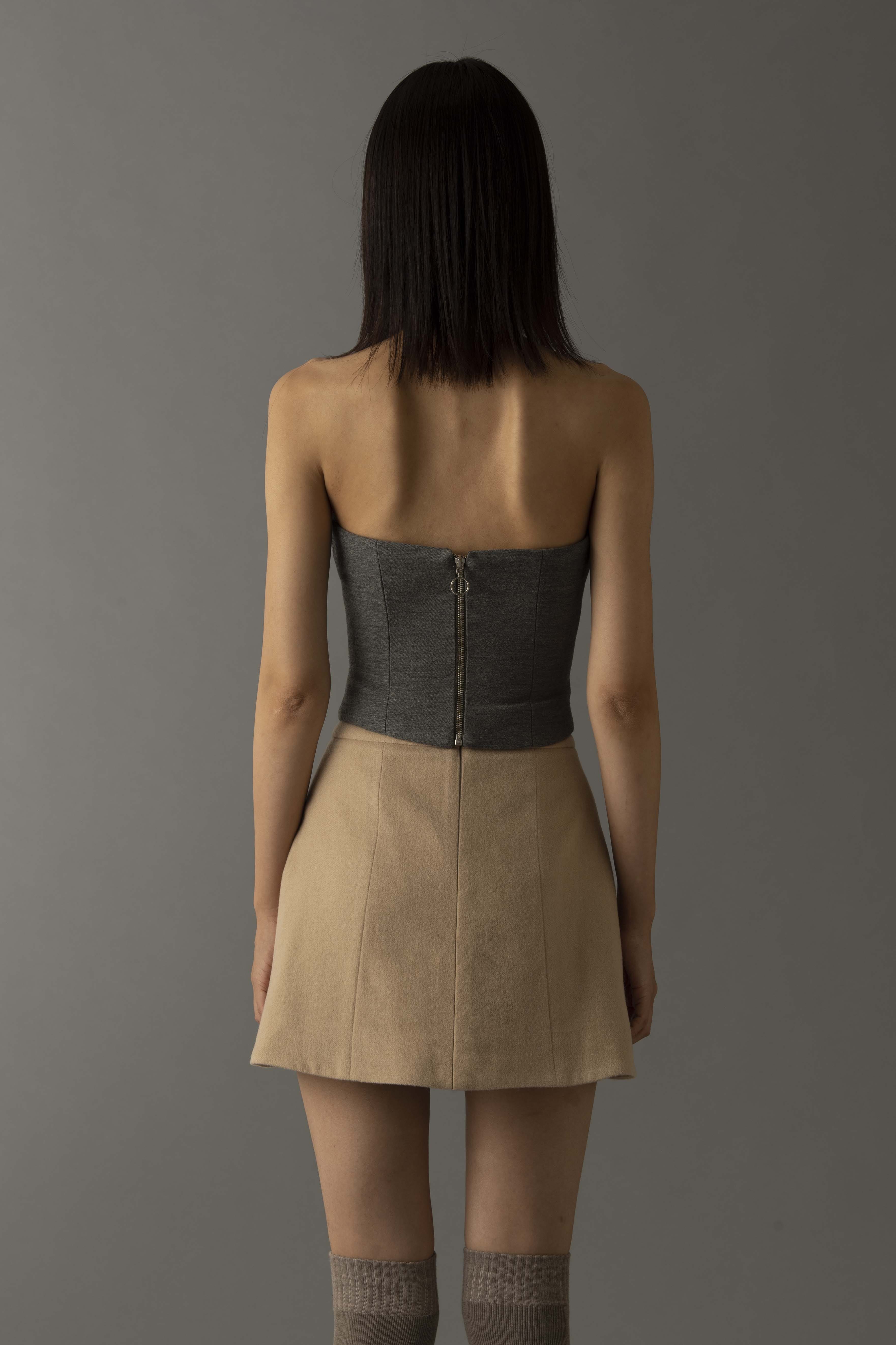 HERITAGE CAMELHAIR SKIRT in Beige made by Vestiaire d'un Oiseau Libre