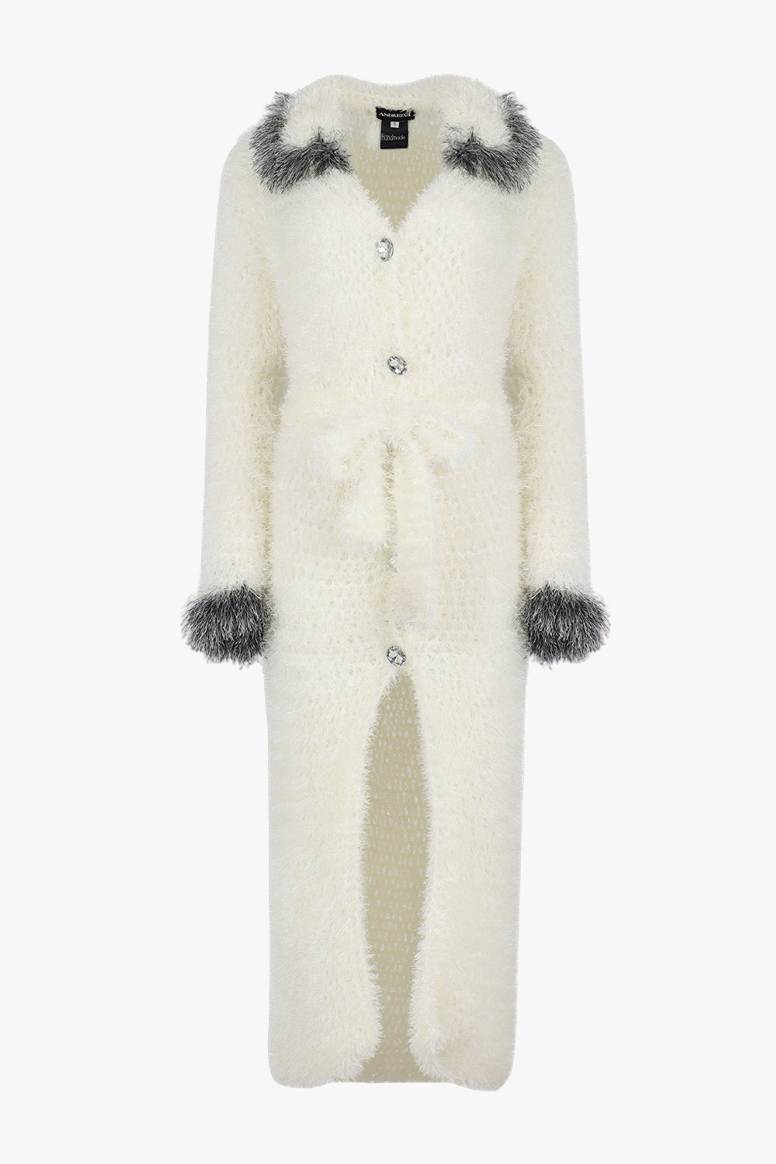 Jacqueline Handmade Knit Cardigan in White made by ANDREEVA