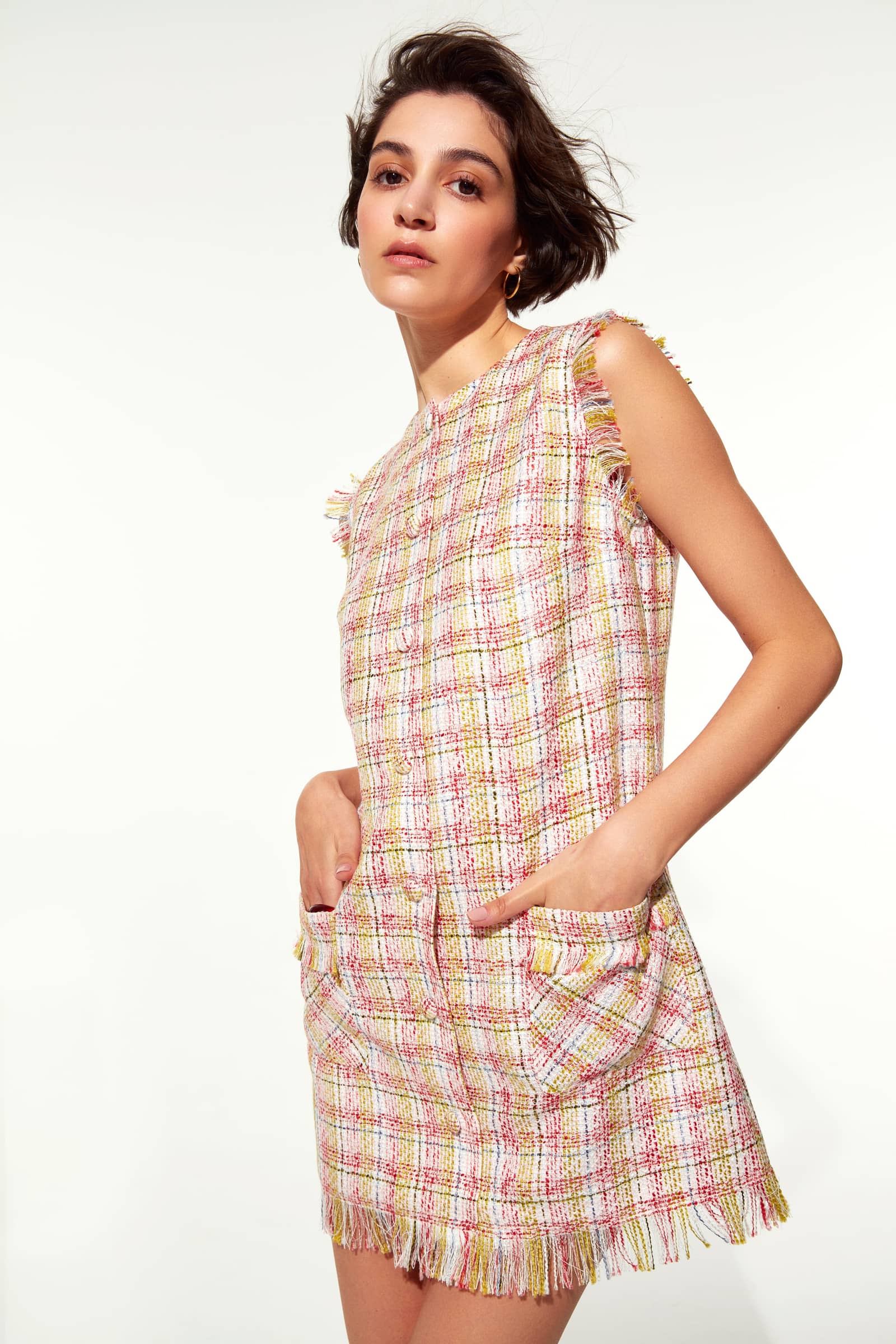 Chloe Cotton Tweed Mini Dress made by Nazli Ceren