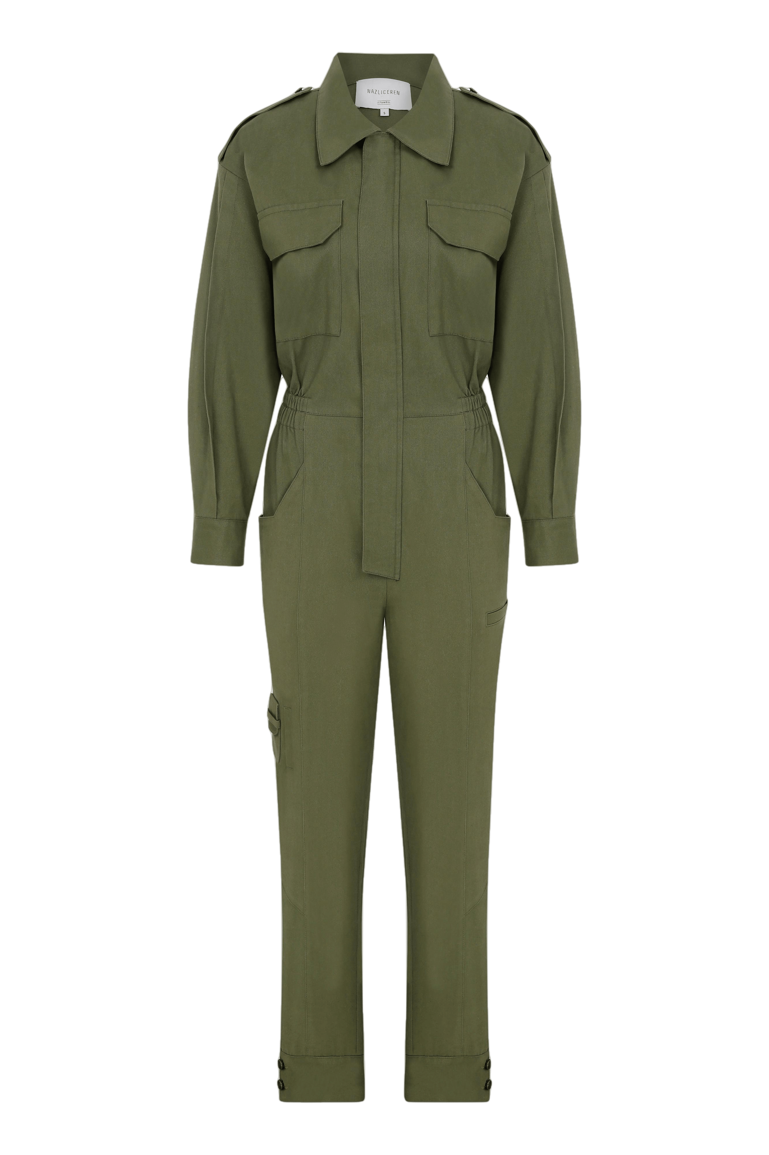 Dorothy Cotton Jumpsuit in Green made by Nazli Ceren