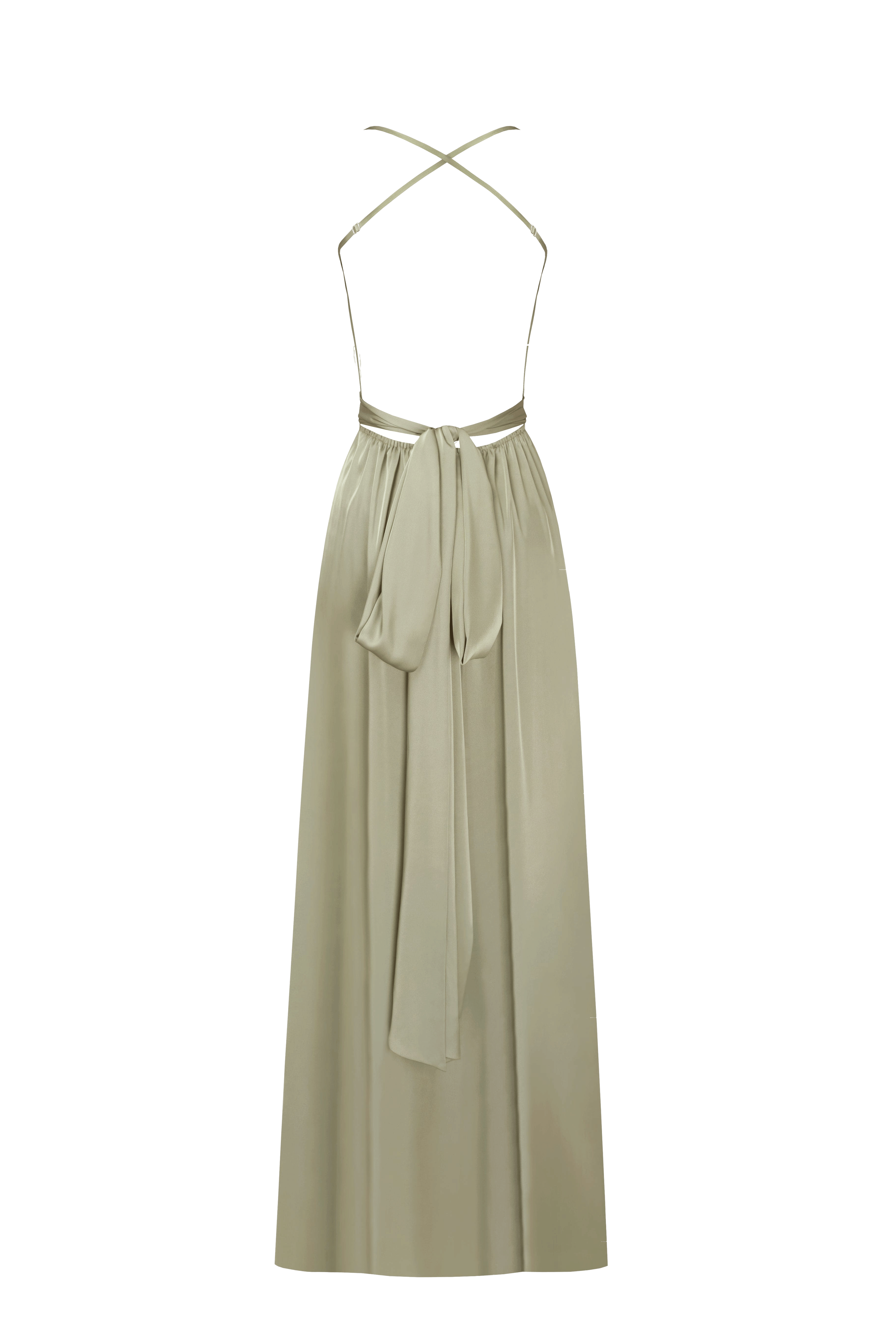 Boudoir olive silk slip dress made by Milla