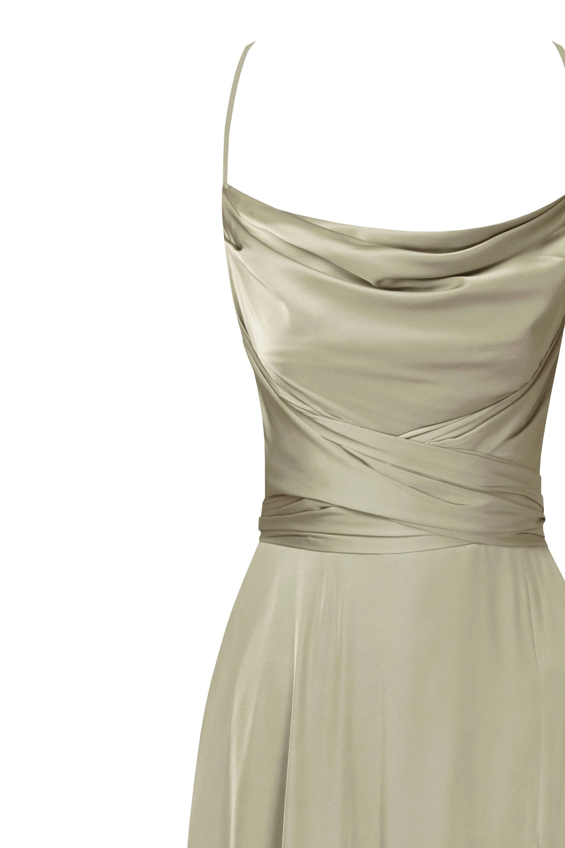 Boudoir olive silk slip dress made by Milla