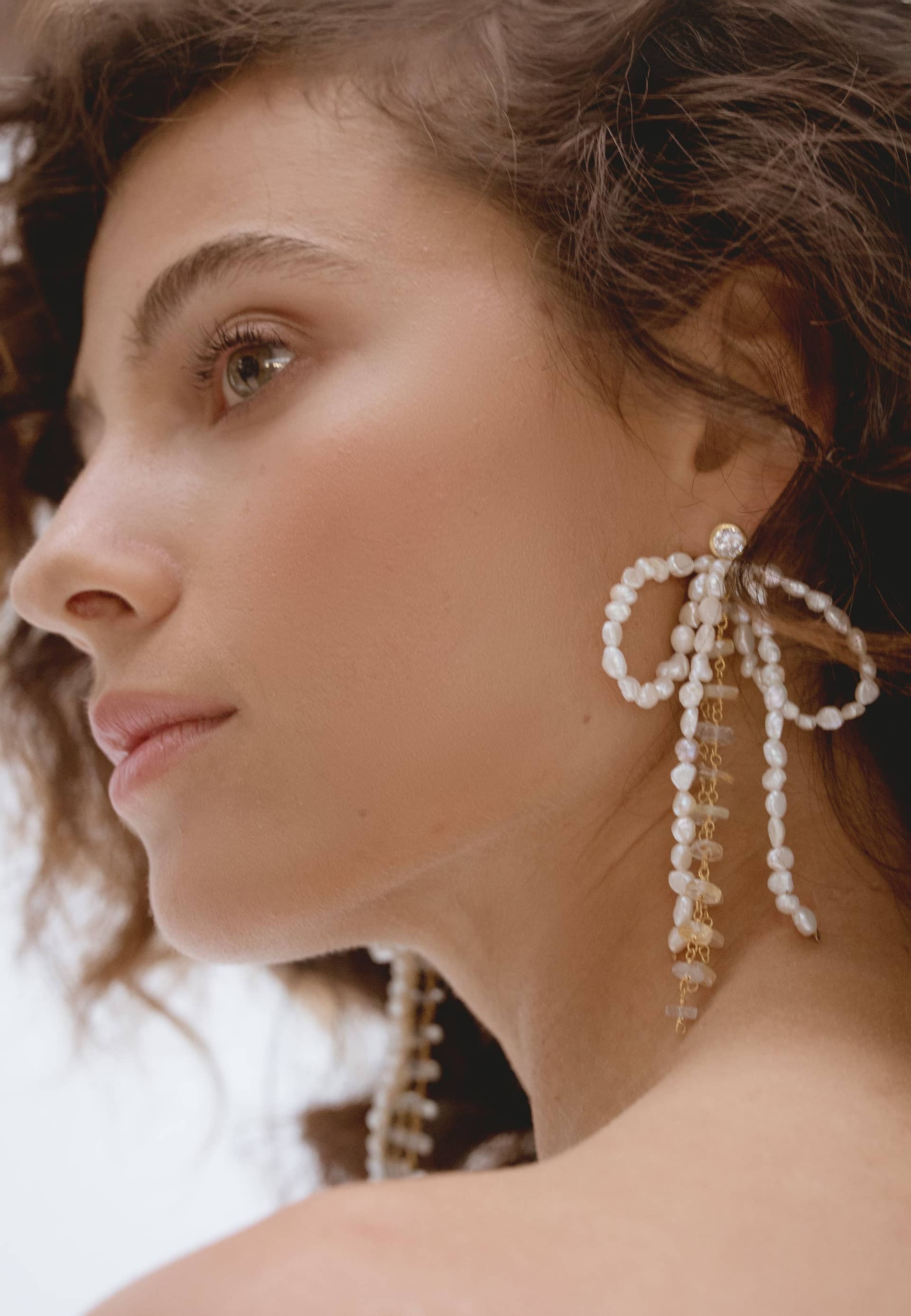 Pendientes Lazo Perlas Aurora made by Lavani Jewels