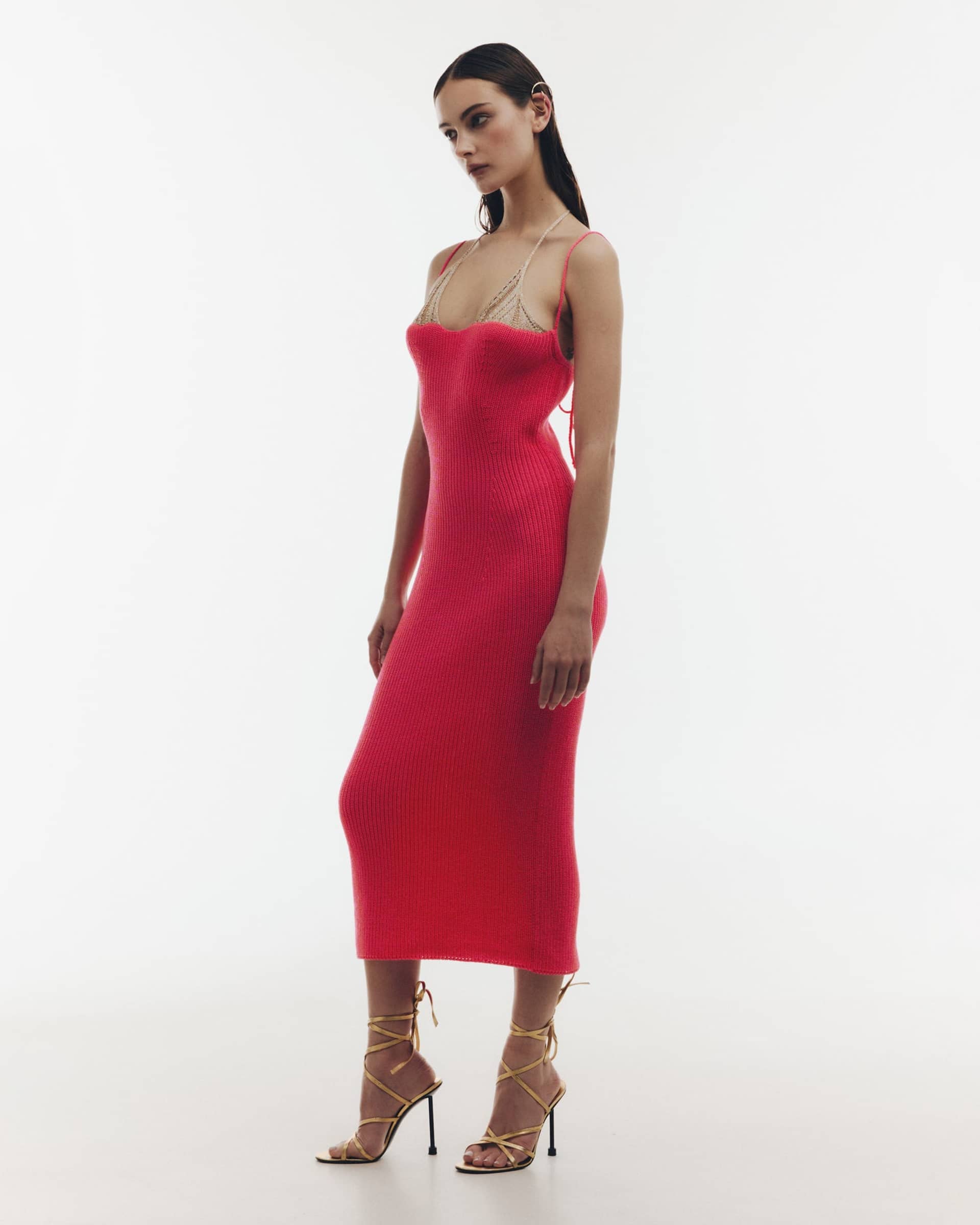 Brink pink dress made by KNITEL