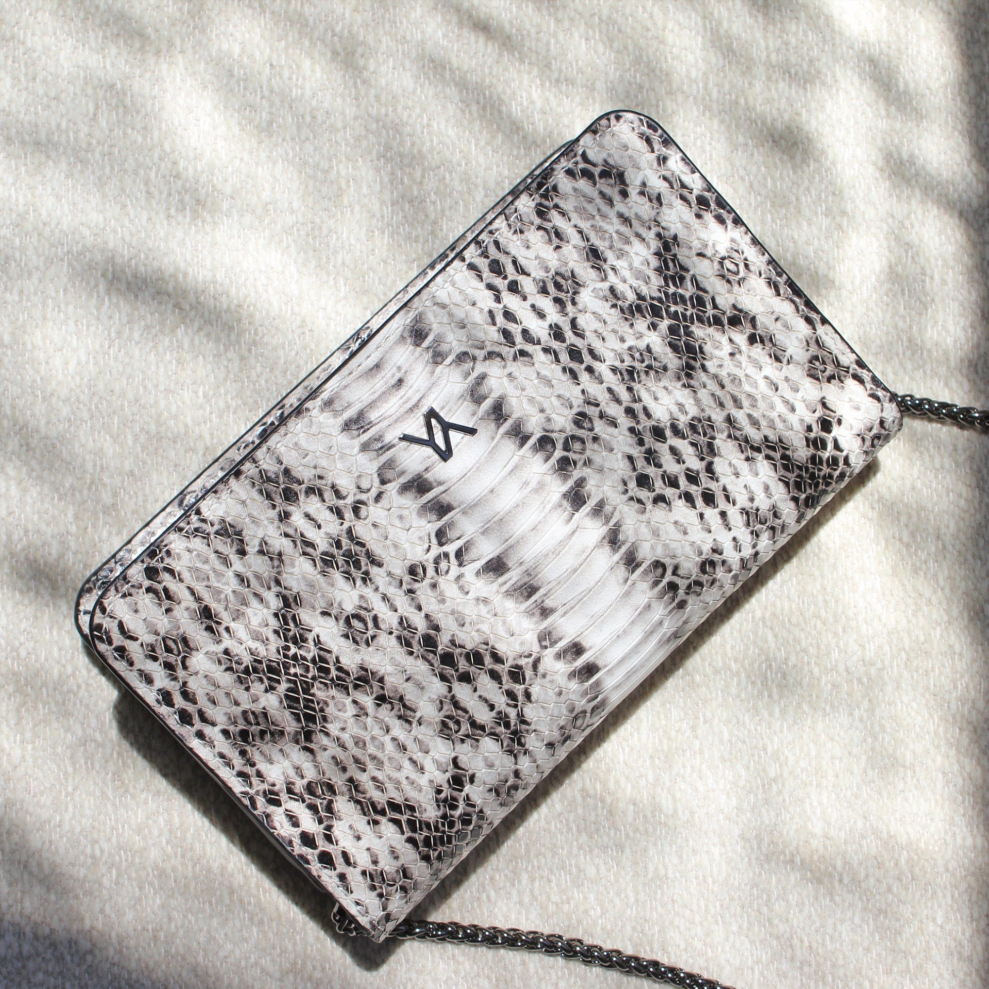 Lea Embossed Python Natural Clutch made by YLIANA YEPEZ