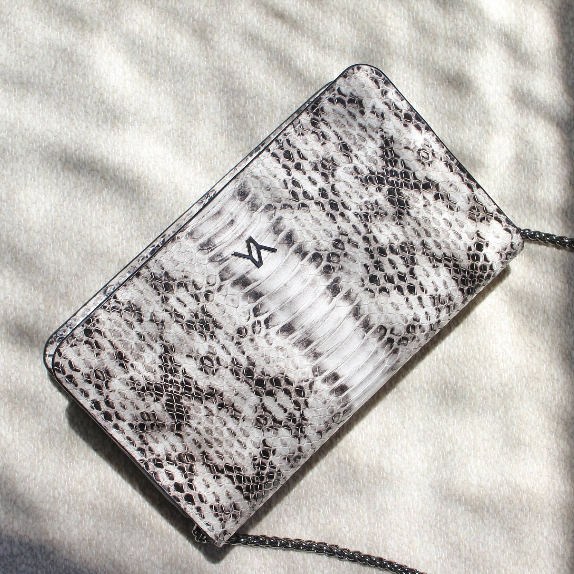 Lea Embossed Python Natural Clutch made by YLIANA YEPEZ