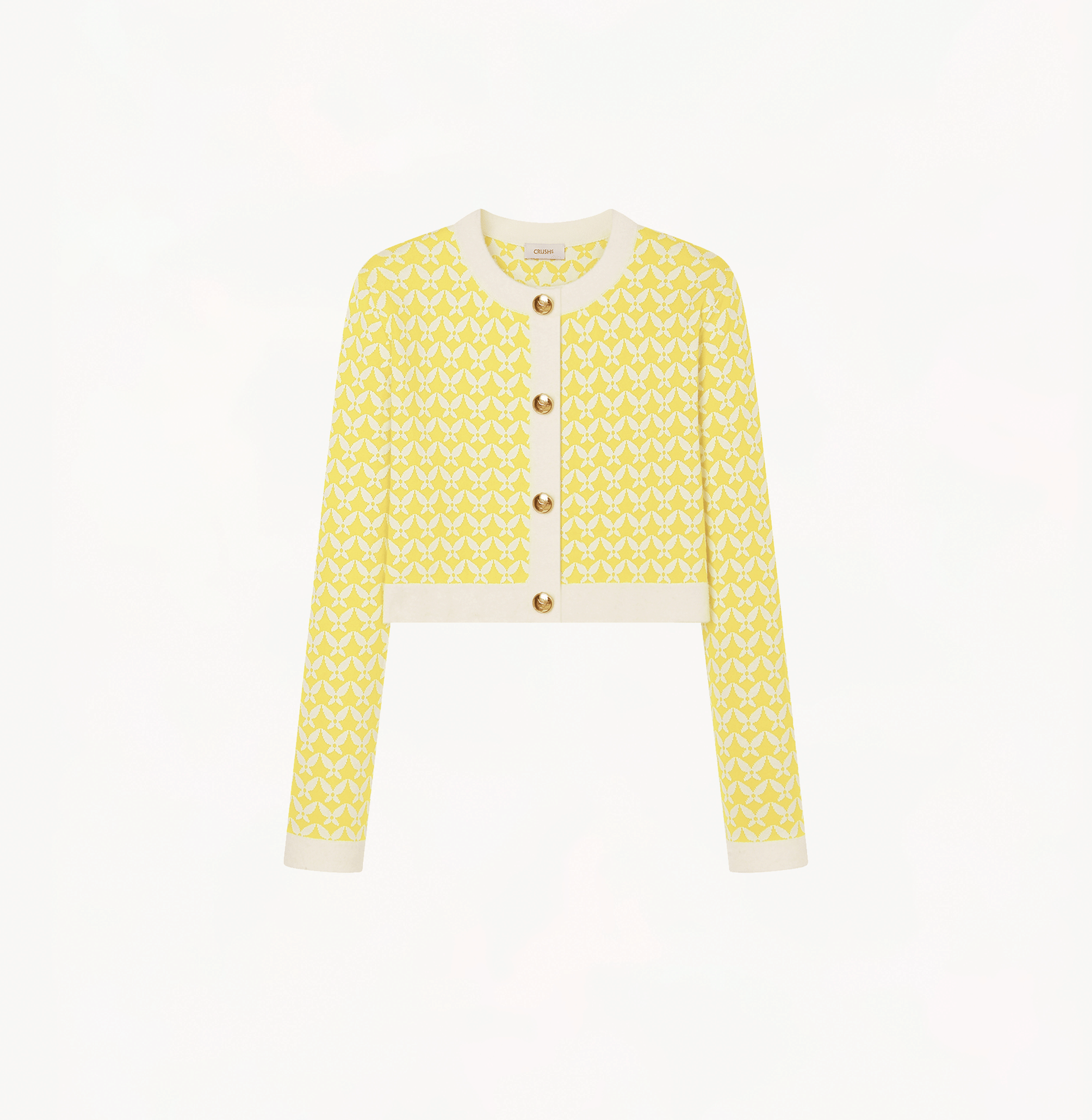 BUTTERFLY JACQUARD SHORT CARDIGAN made by CRUSH Collection