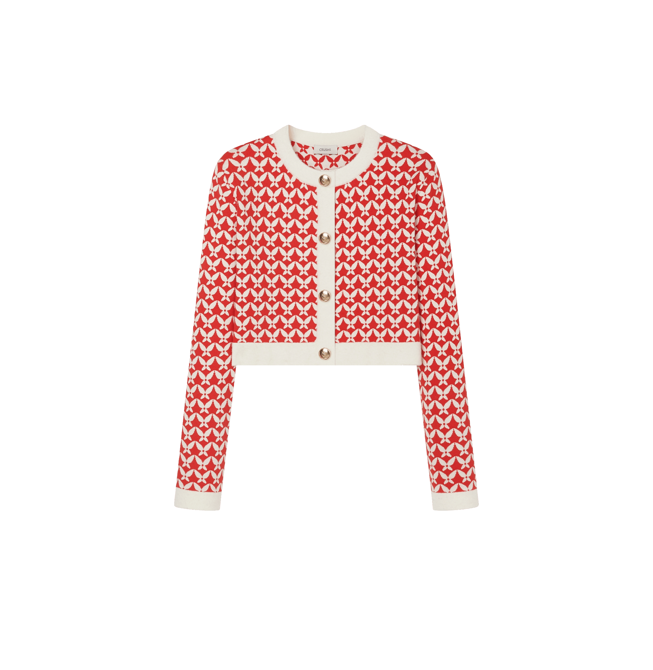 BUTTERFLY JACQUARD SHORT CARDIGAN made by CRUSH Collection