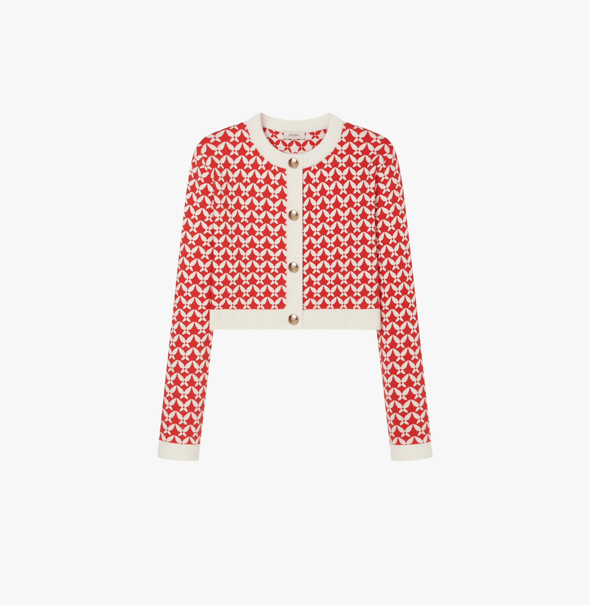 BUTTERFLY JACQUARD SHORT CARDIGAN made by CRUSH Collection