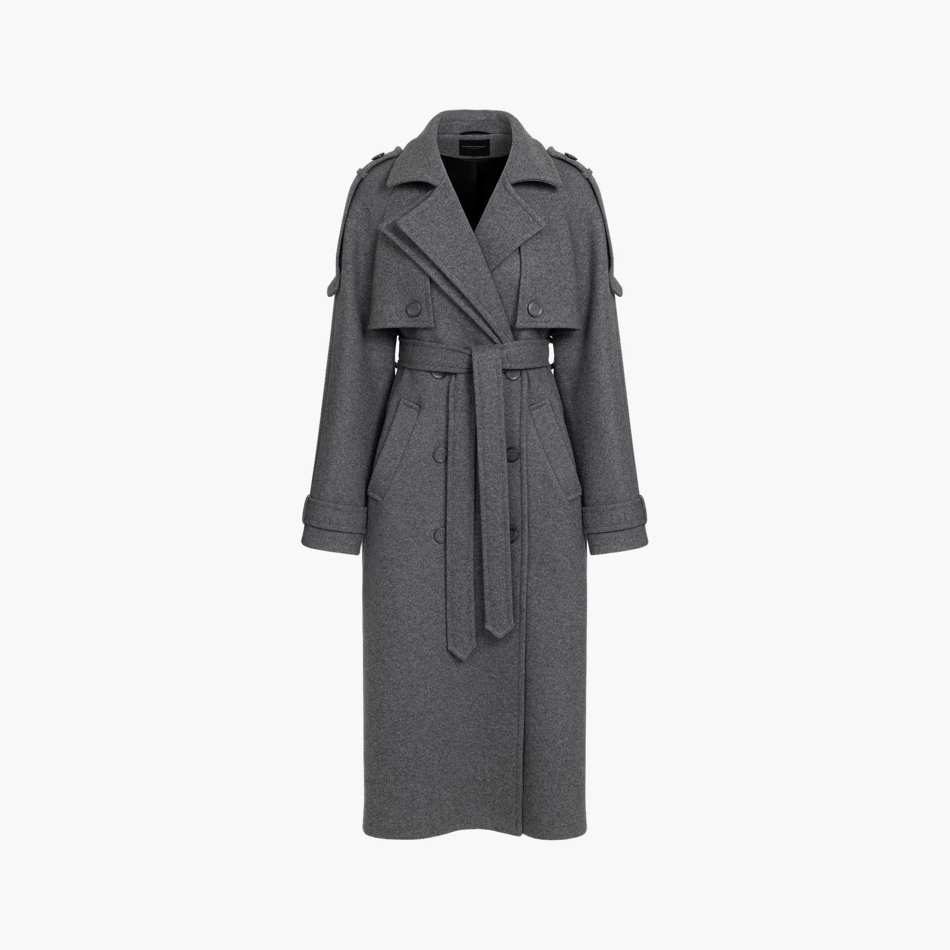 Yoko Wool Coat in gray made by Wiktoria Frankowska