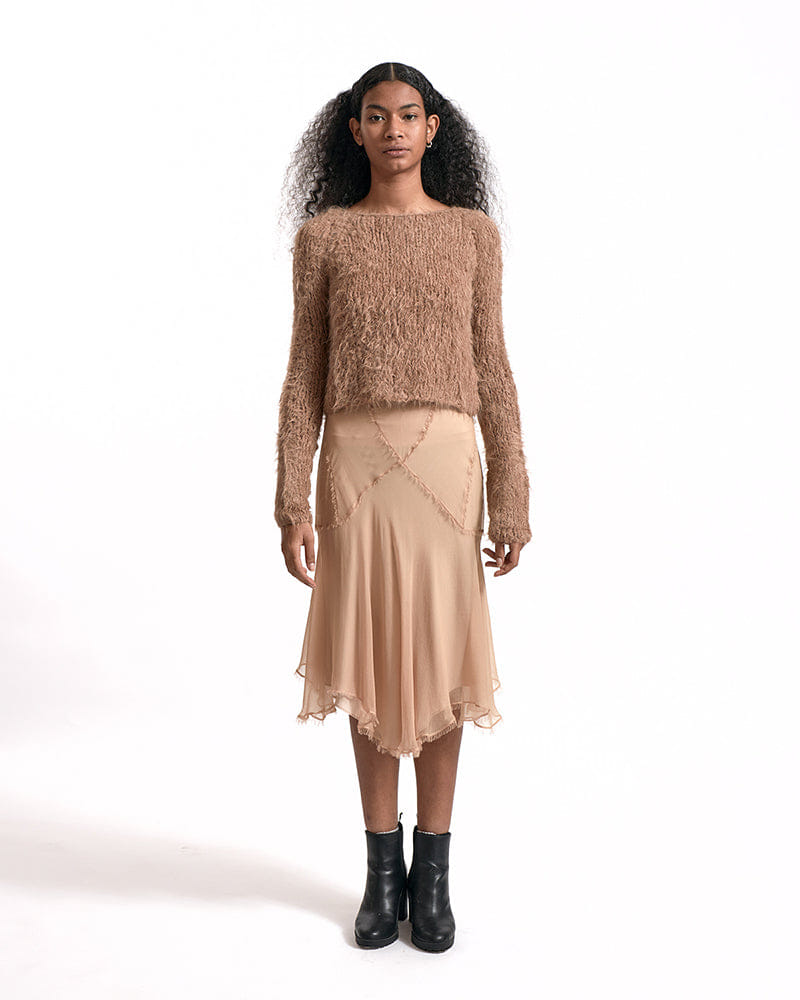 SUCRE crop sweater in Beige made by AYNI