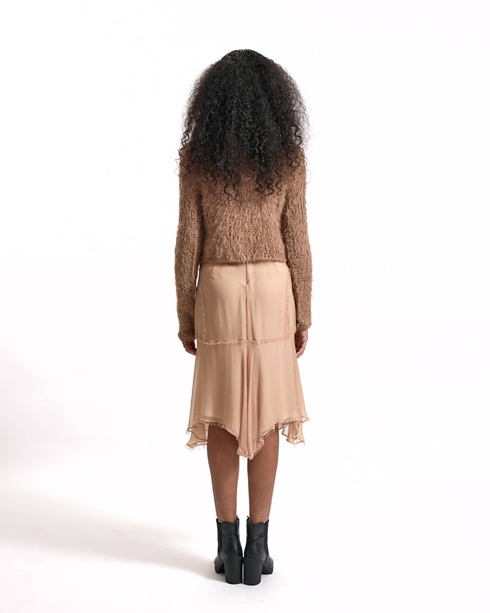 SUCRE crop sweater in Beige made by AYNI