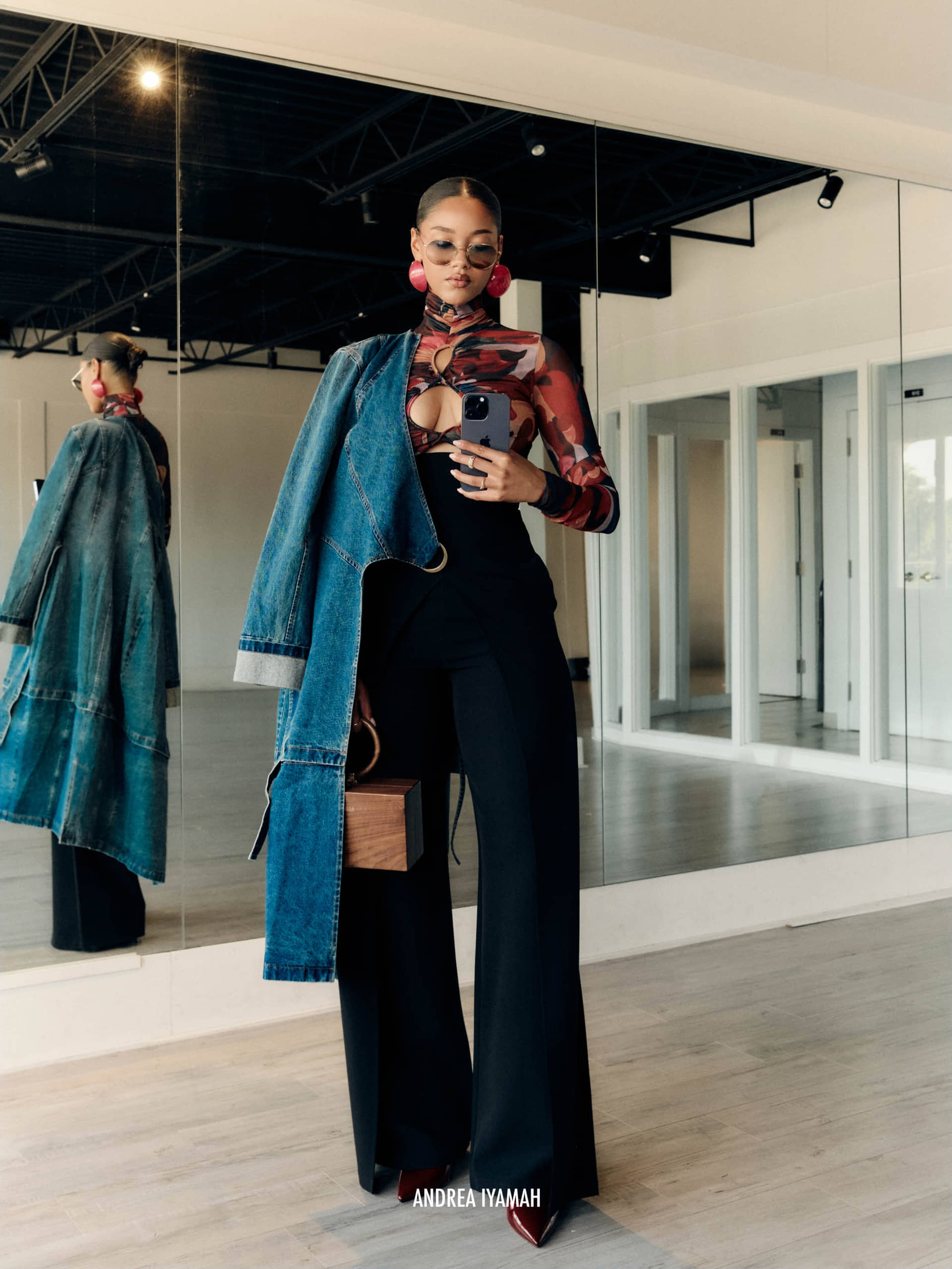 CURVA JACKET - DENIM made by Andrea Iyamah