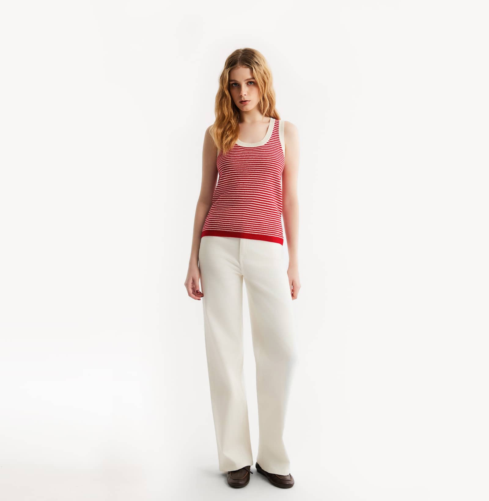 MULTICOLOR STRIPED U-NECK VEST made by CRUSH Collection