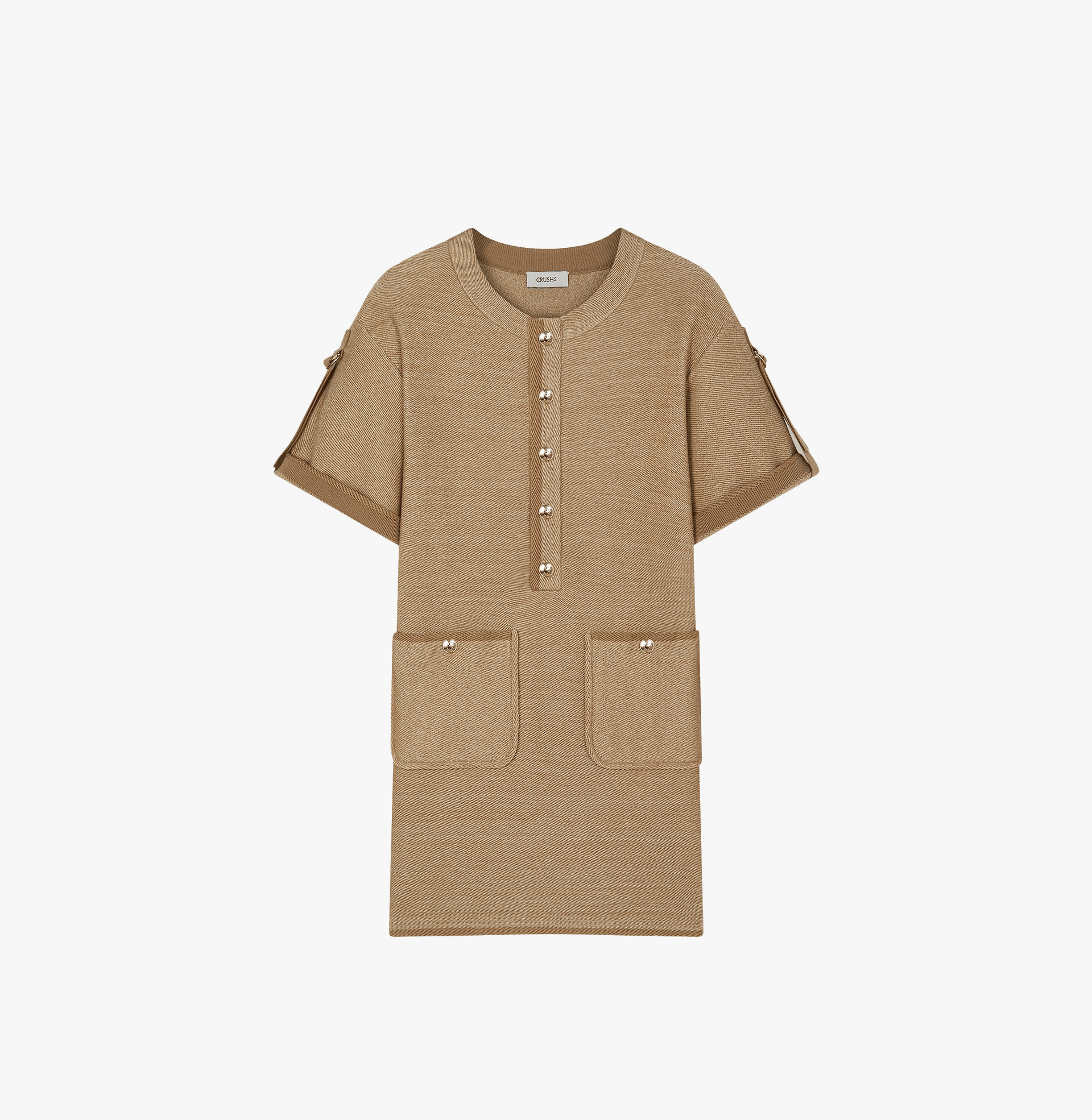 DENIM-LOOK CREWNECK DRESS made by CRUSH Collection