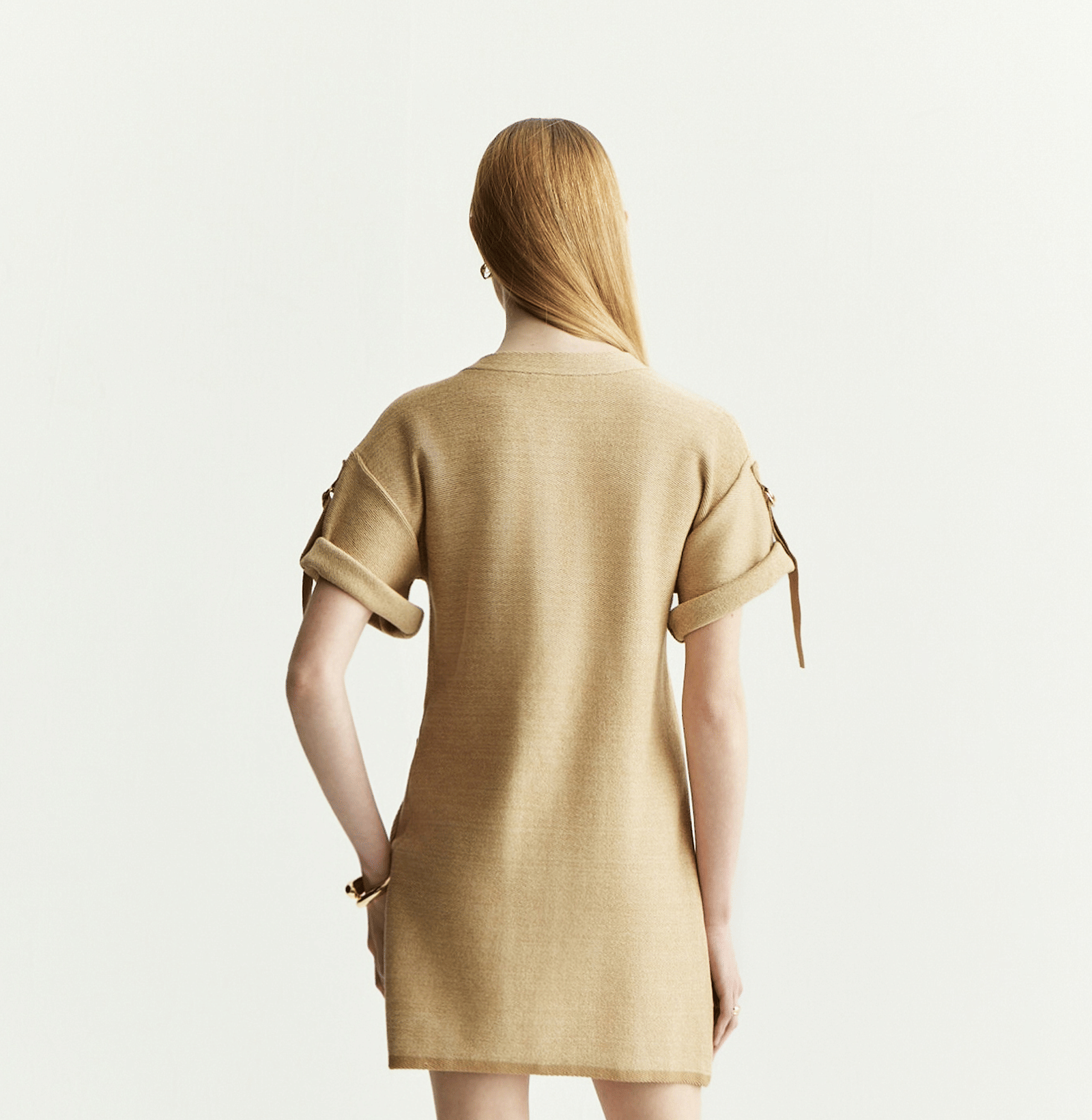 DENIM-LOOK CREWNECK DRESS made by CRUSH Collection