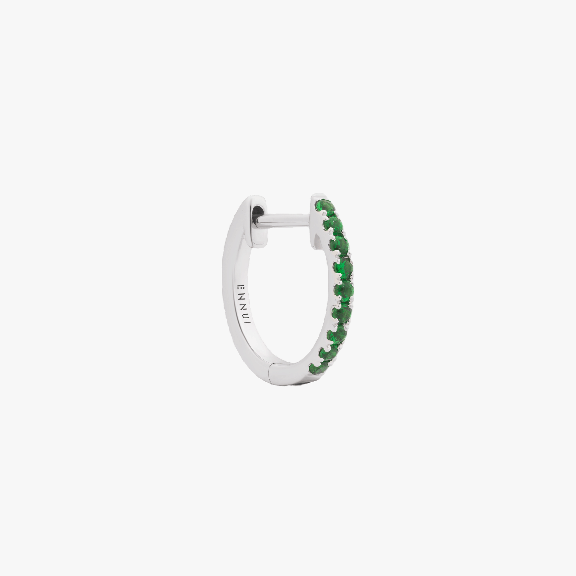 HOOP GREEN GARNET & WHITE GOLD - 10mm made by ENNUI