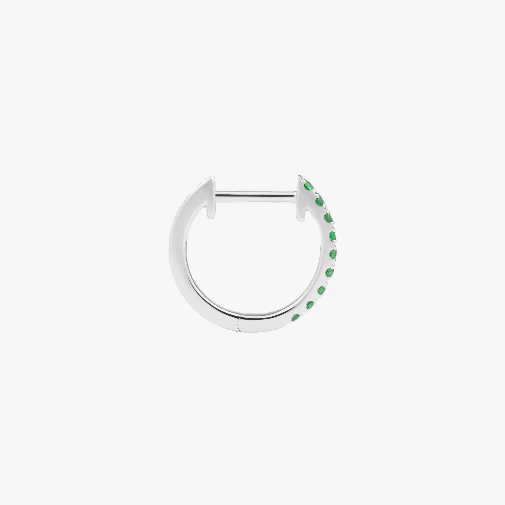 HOOP GREEN GARNET & WHITE GOLD - 10mm made by ENNUI