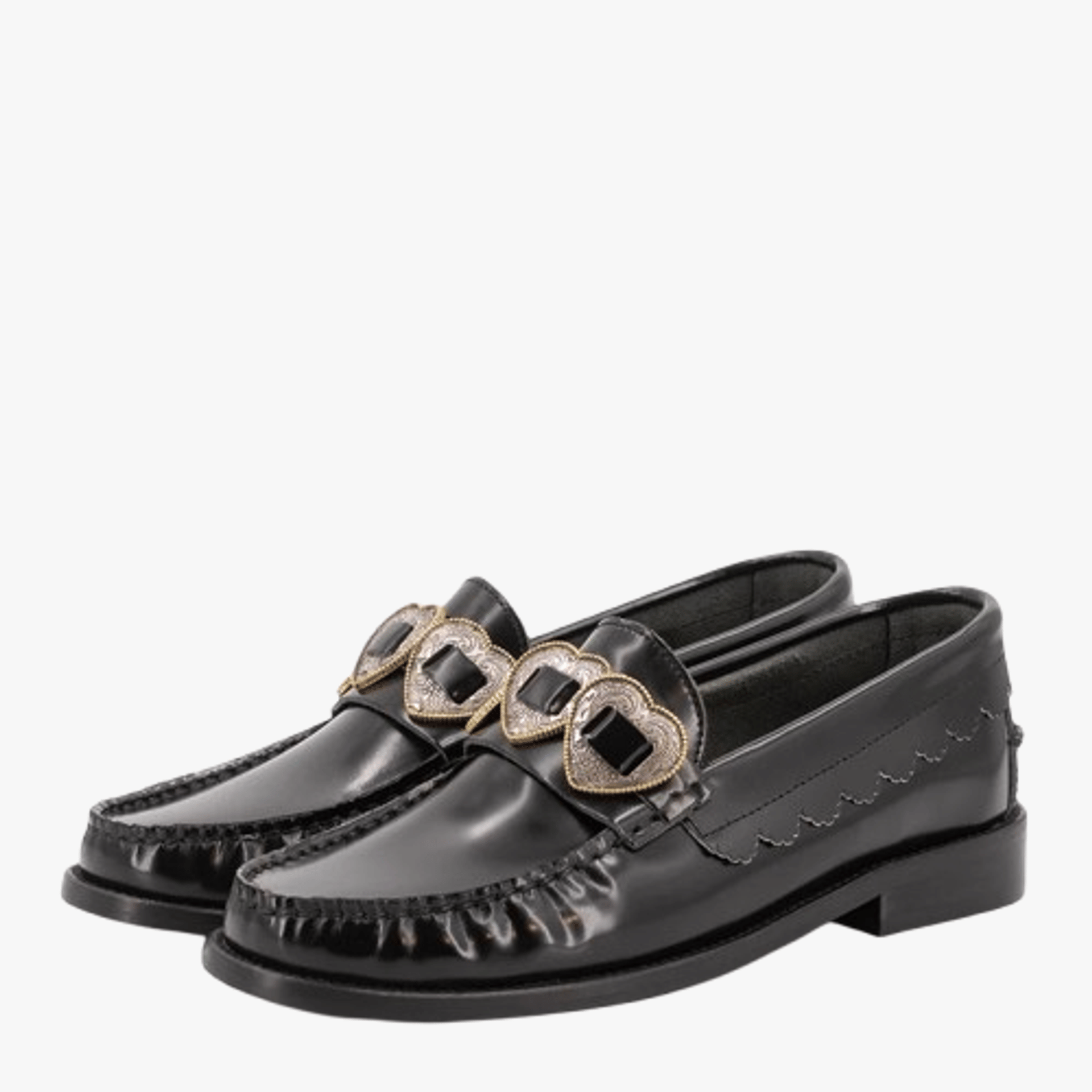ELIA BLACK LEATHER LOAFERS made by Toral
