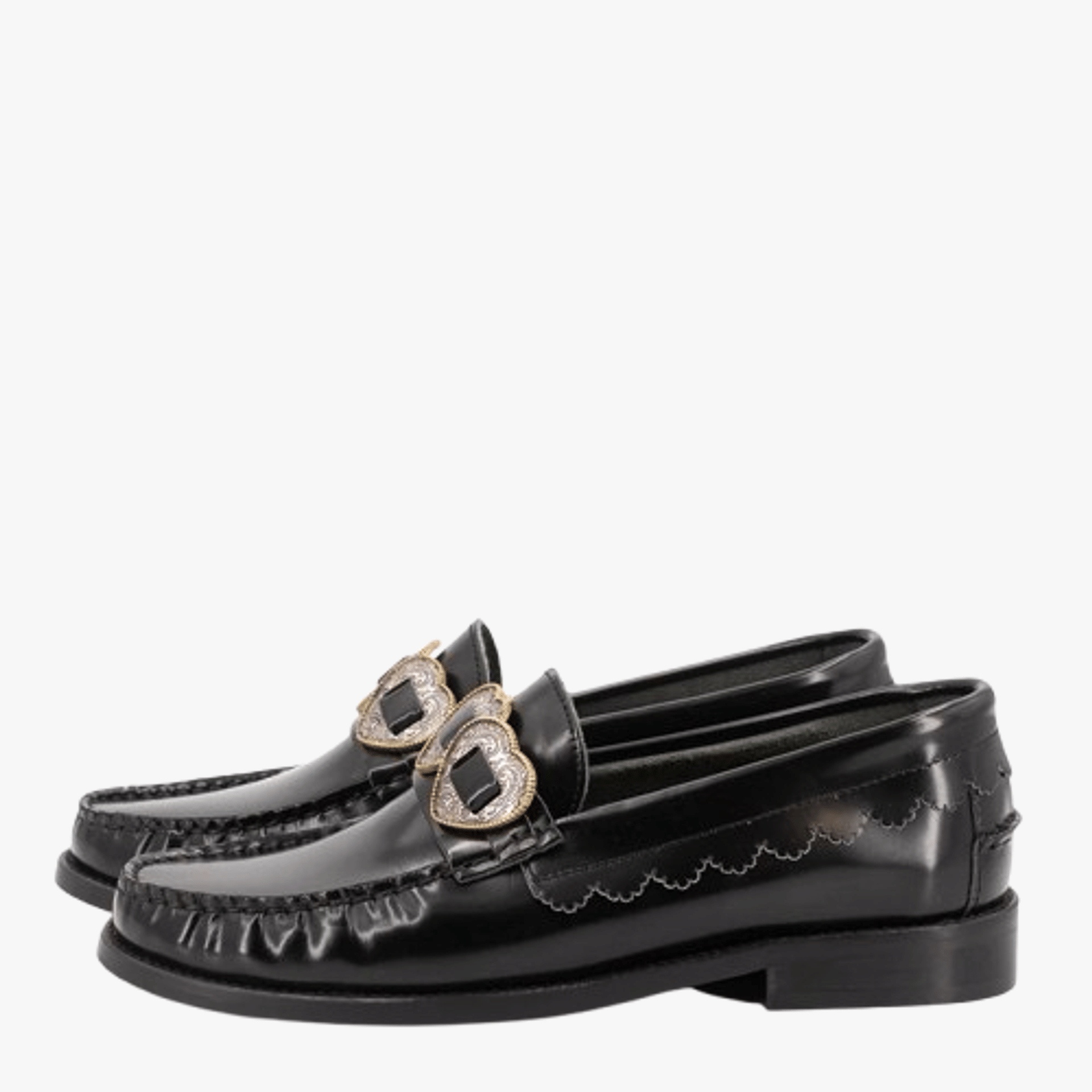 ELIA BLACK LEATHER LOAFERS made by Toral